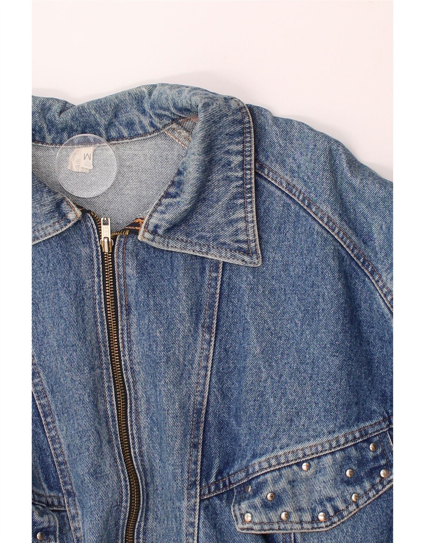 VINTAGE Womens Denim Jacket UK 14 Medium Blue Vintage Vintage and Second-Hand Vintage from Messina Hembry