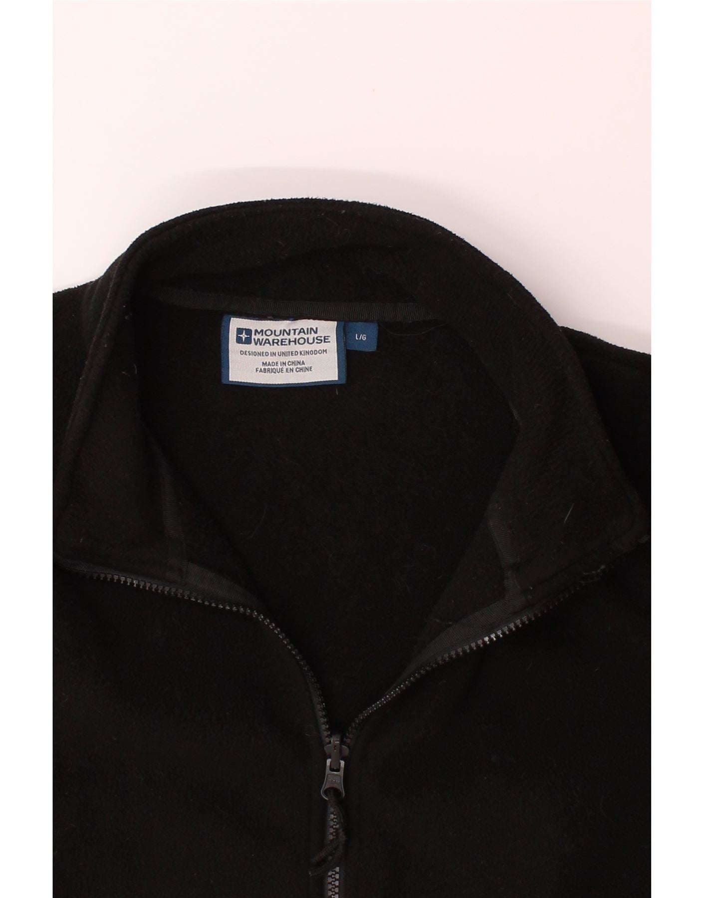 MOUNTAIN WAREHOUSE Mens Fleece Jacket UK 40 Large Black Polyester Vintage Mountain Warehouse and Second-Hand Mountain Warehouse from Messina Hembry