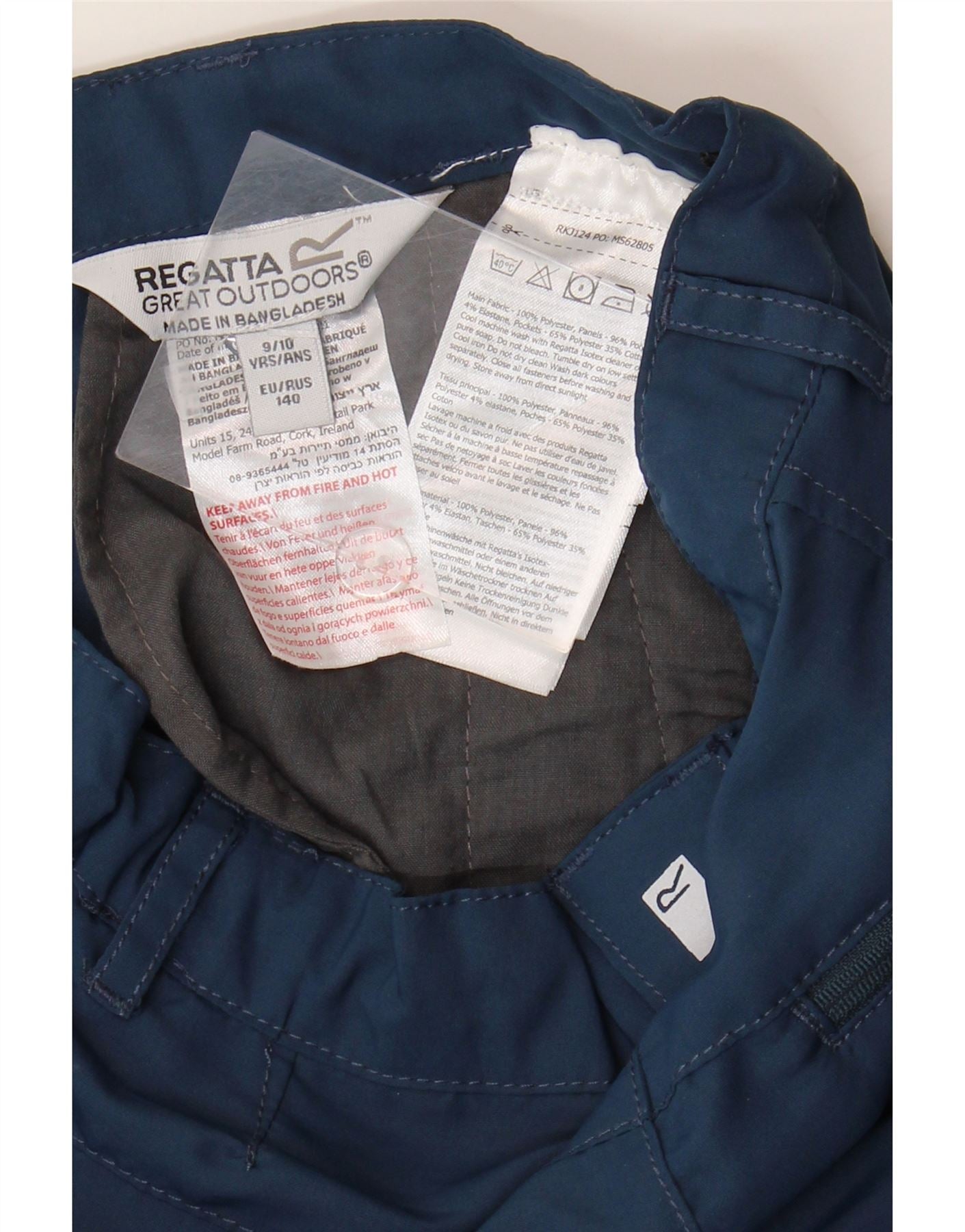 REGATTA Boys Straight Windbreaker Trousers 9-10 Years W28 L22 Blue Vintage Regatta and Second-Hand Regatta from Messina Hembry