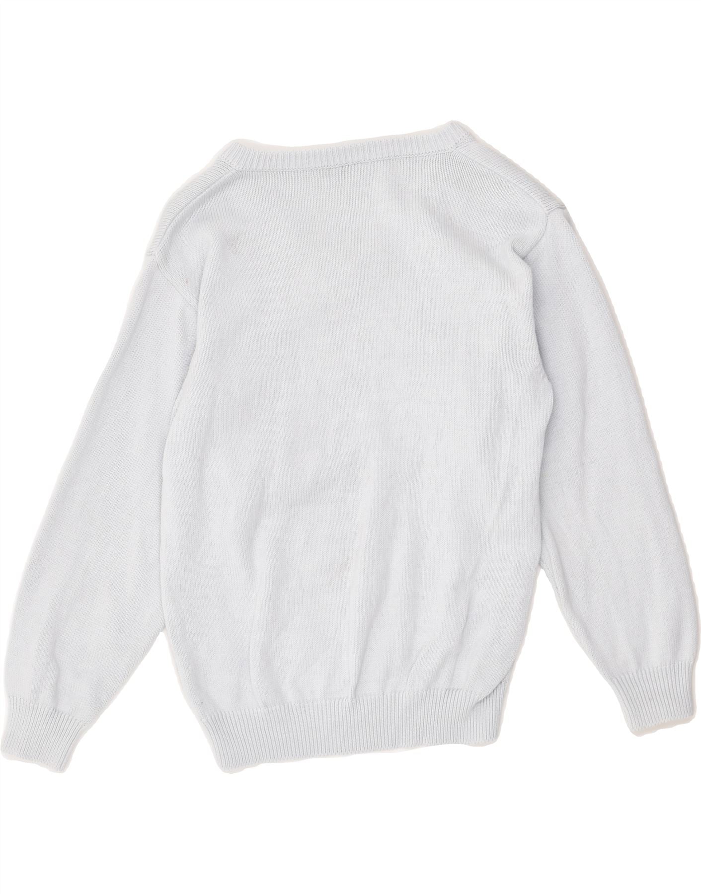 FRED PERRY Boys V-Neck Jumper Sweater 9-10 Years Grey Cotton | Vintage Fred Perry | Thrift | Second-Hand Fred Perry | Used Clothing | Messina Hembry