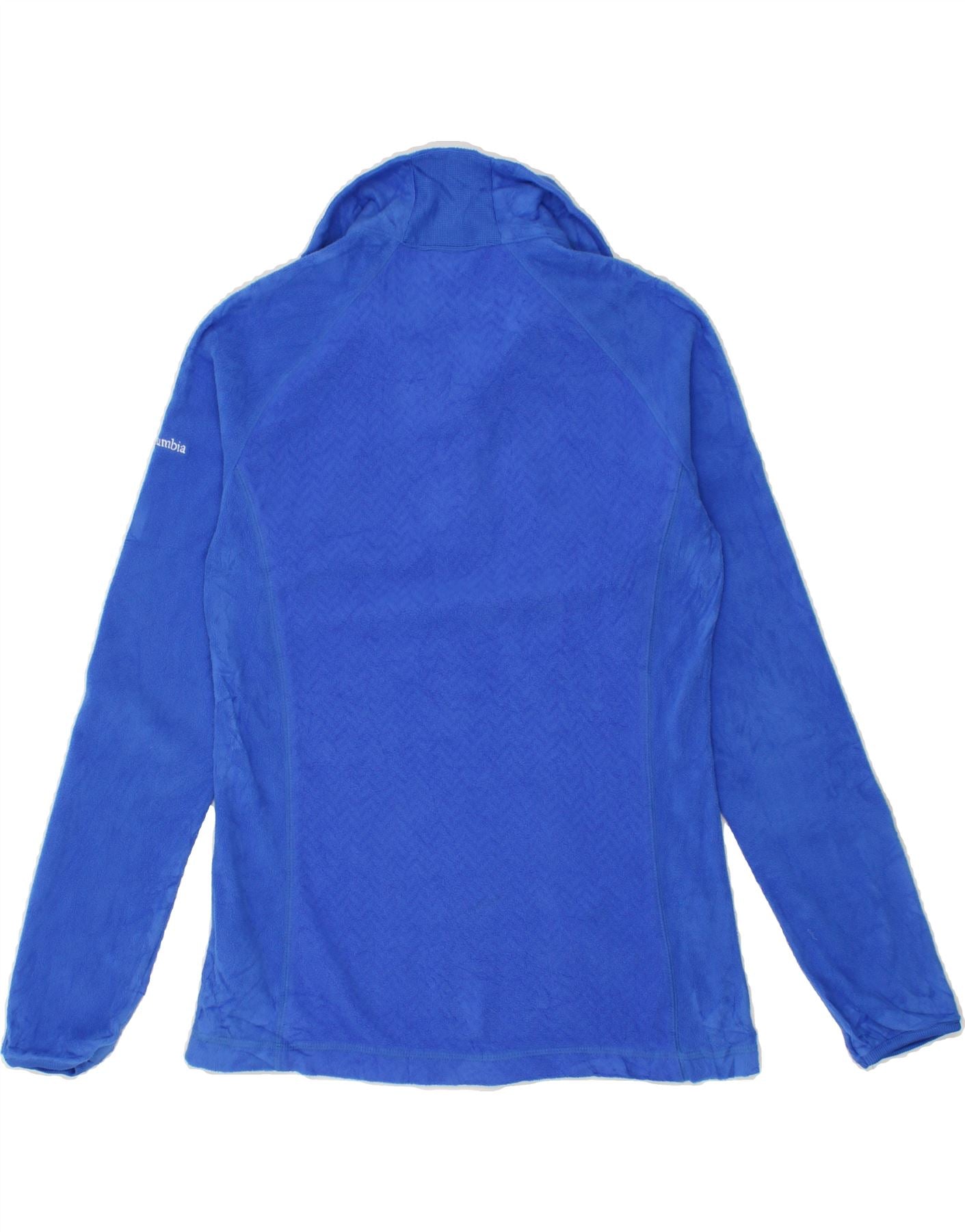 COLUMBIA Womens Zip Neck Fleece Jumper UK 10 Small Blue Polyester Vintage Columbia and Second-Hand Columbia from Messina Hembry