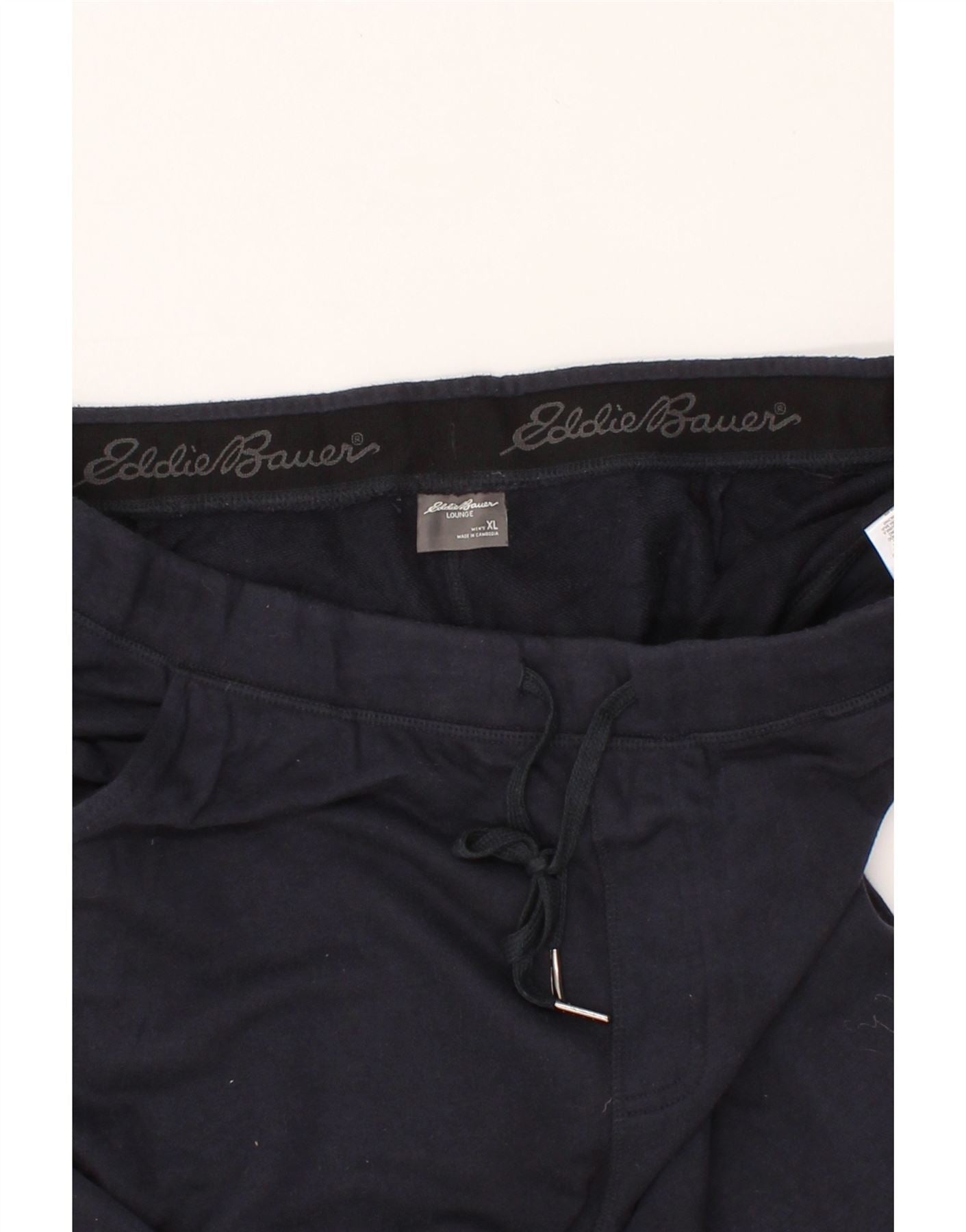 EDDIE BAUER Mens Tracksuit Trousers XL Navy Blue Cotton Vintage Eddie Bauer and Second-Hand Eddie Bauer from Messina Hembry