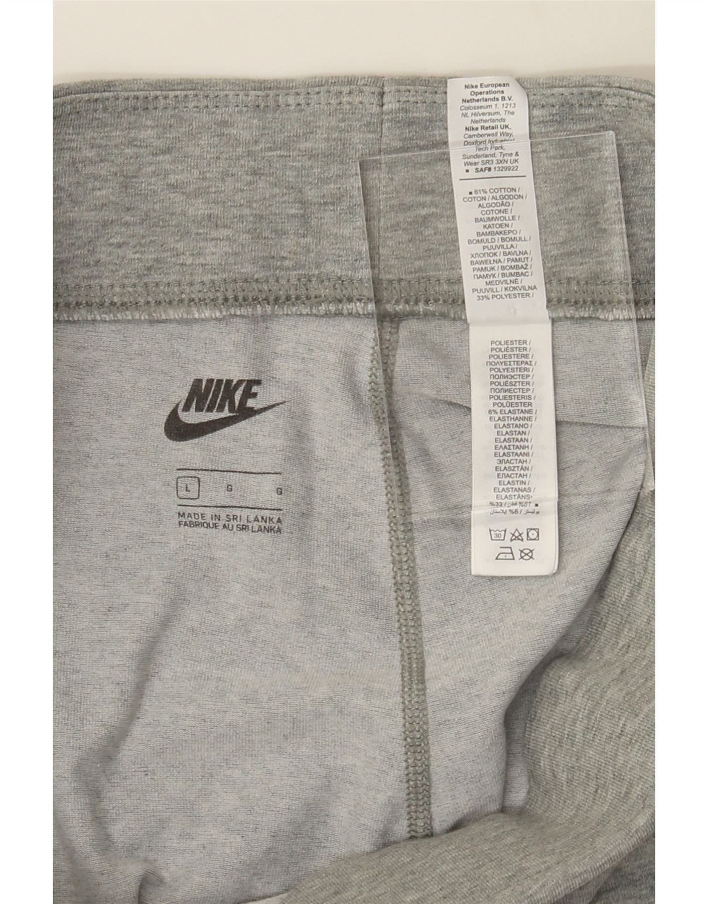 NIKE Womens Graphic Leggings UK 14 Large Grey Cotton Vintage Nike and Second-Hand Nike from Messina Hembry