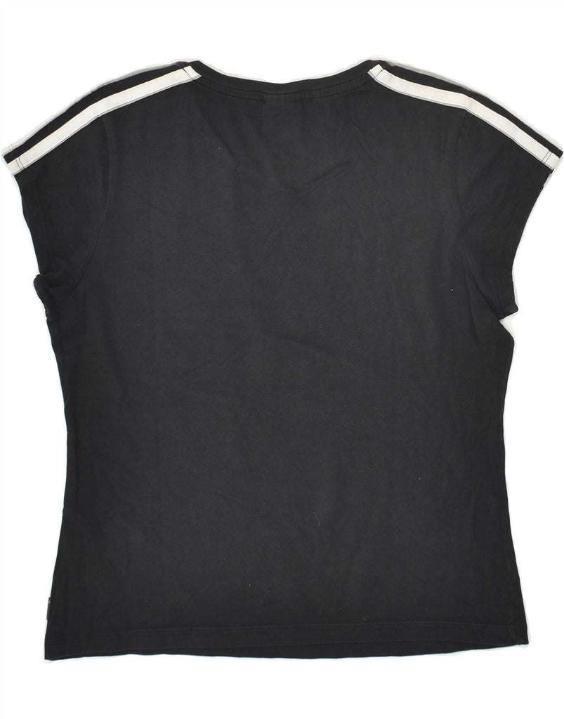 ADIDAS Womens T-Shirt Top UK 16 Large Black Cotton | Vintage Adidas | Thrift | Second-Hand Adidas | Used Clothing | Messina Hembry 