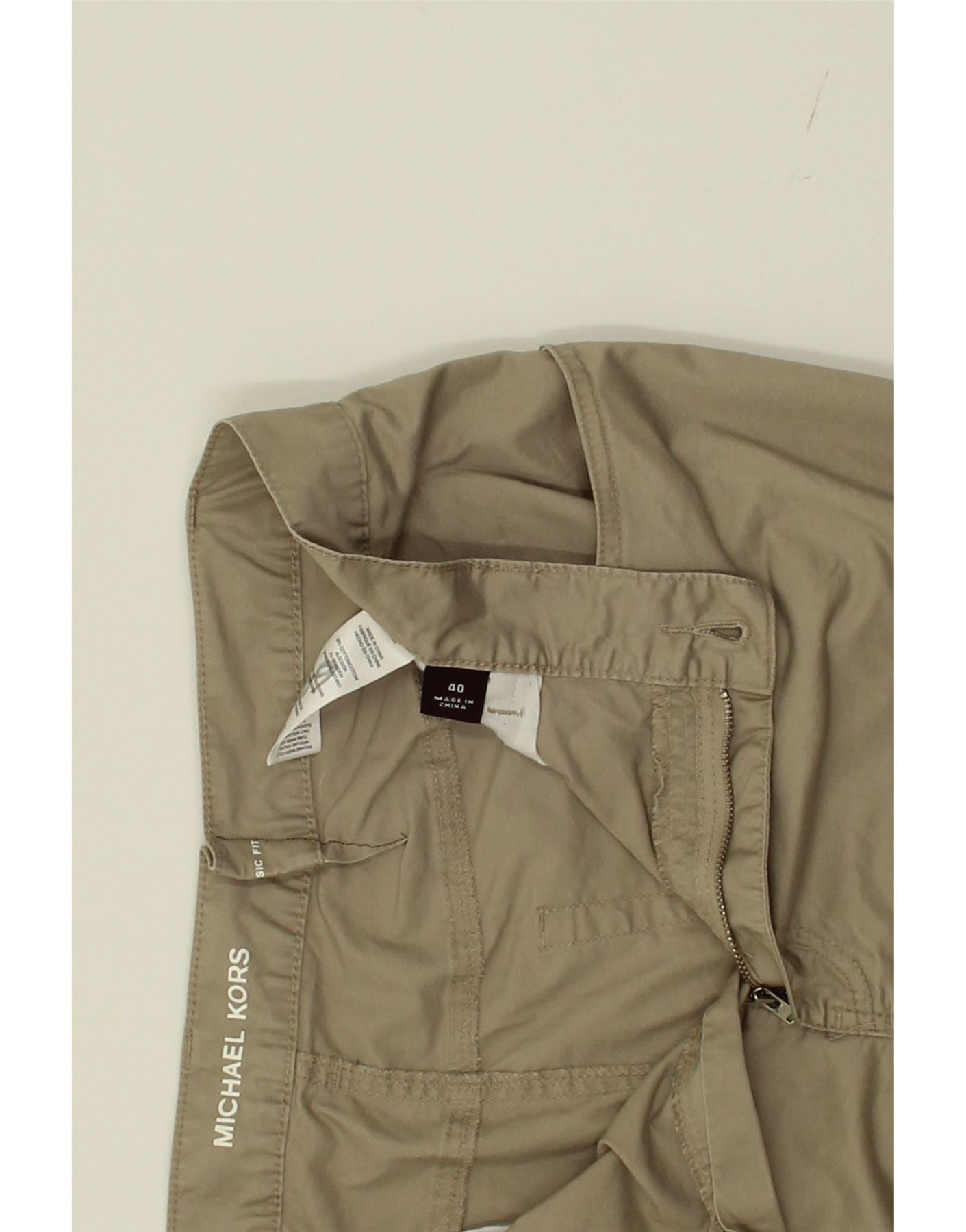 MICHAEL KORS Womens Classic Fit Casual Trousers EU 40 Medium W36 L32 Khaki Vintage Michael Kors and Second-Hand Michael Kors from Messina Hembry