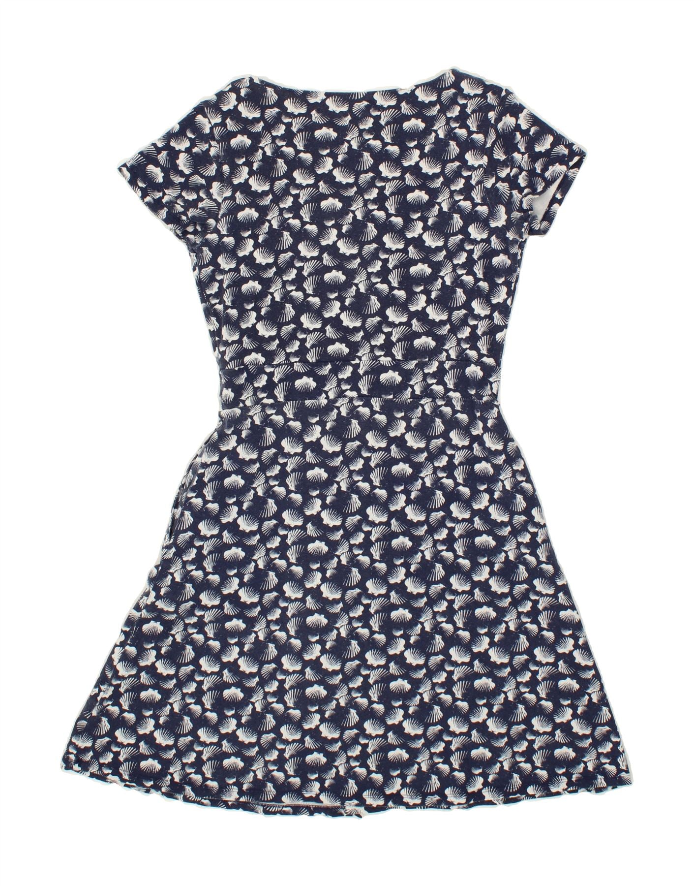 VINTAGE Womens Abstract Pattern Basic Dress UK 12 Medium  Navy Blue Cotton Vintage Vintage and Second-Hand Vintage from Messina Hembry