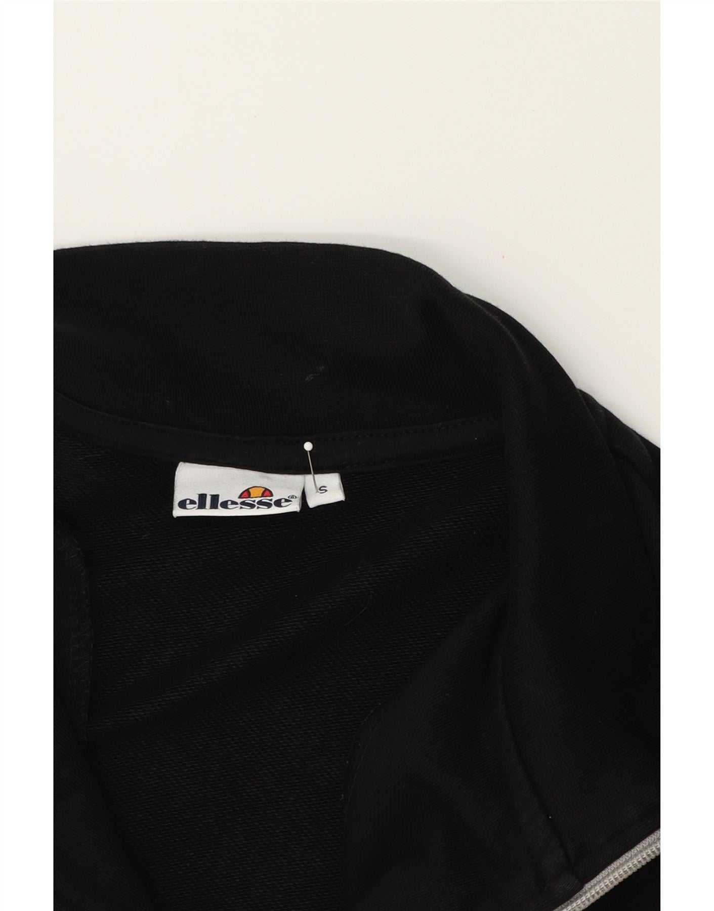 ELLESSE Mens Tracksuit Top Jacket Small Black Colourblock Cotton Vintage Ellesse and Second-Hand Ellesse from Messina Hembry
