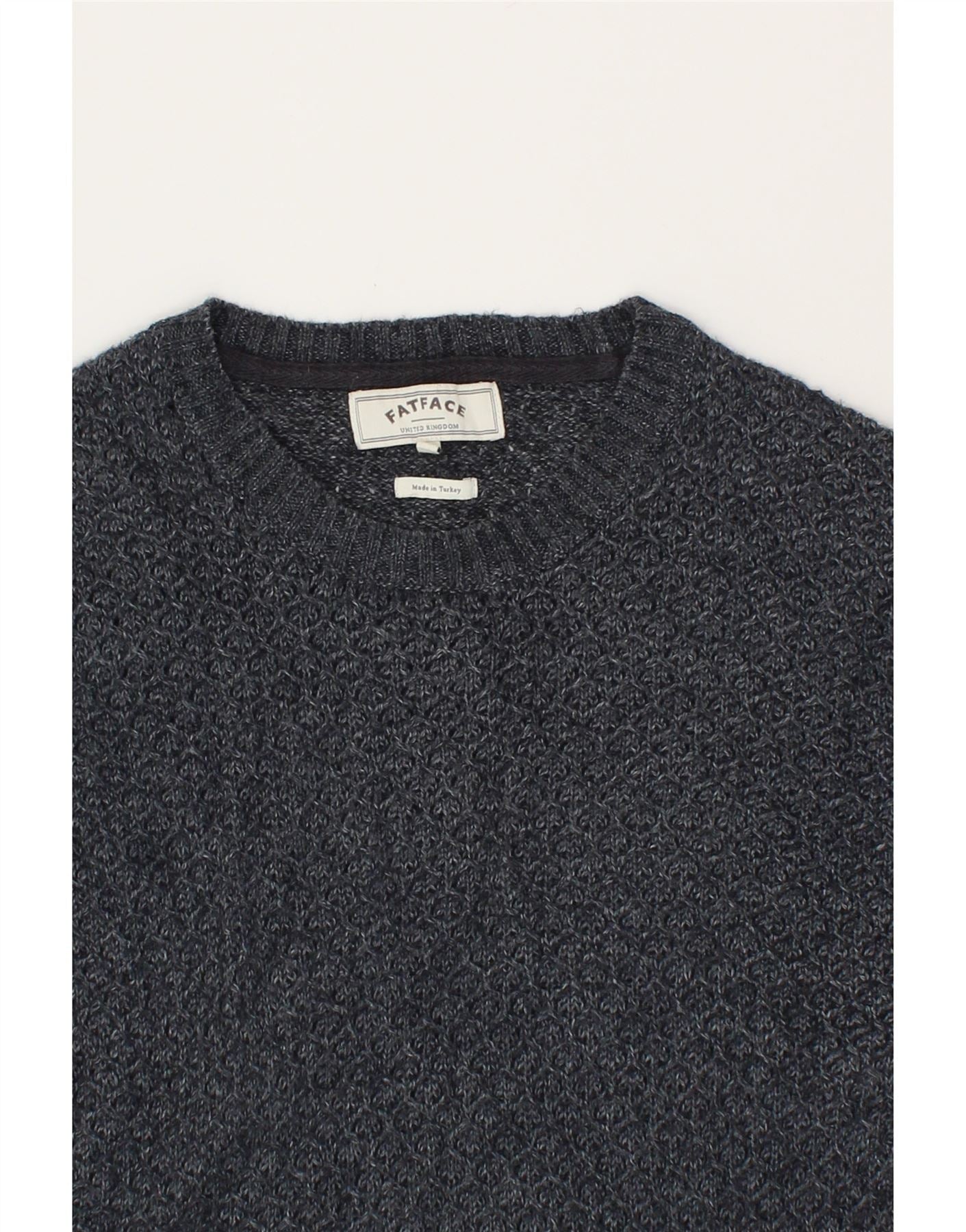 FAT FACE Womens Longline Boat Neck Jumper Sweater UK 10 Small  Navy Blue Vintage Fat Face and Second-Hand Fat Face from Messina Hembry