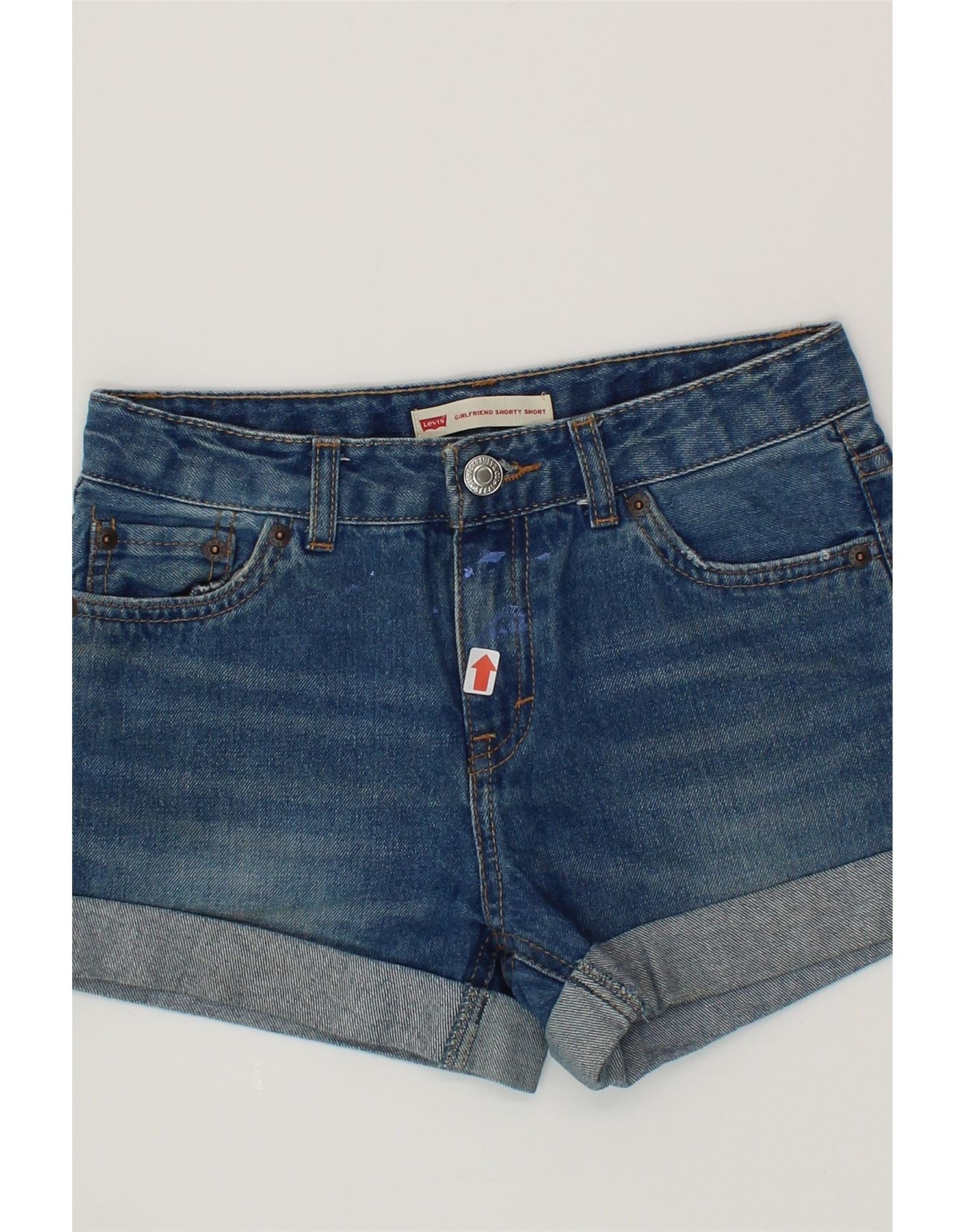 LEVI'S Girls Girlfriend Denim Shorts 9-10 Years W26 Blue Cotton Vintage Levi's and Second-Hand Levi's from Messina Hembry