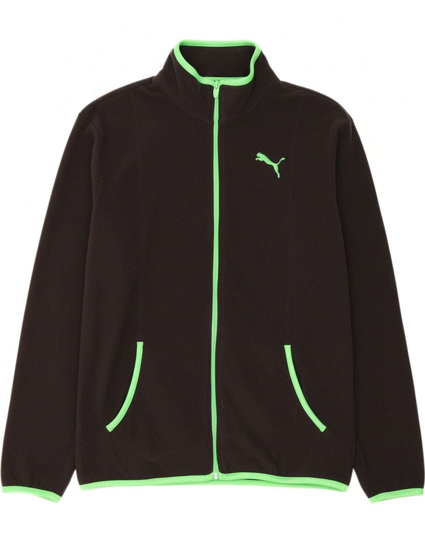 PUMA Mens Fleece Jacket UK 40 Large Black Vintage Puma and Second-Hand Puma from Messina Hembry