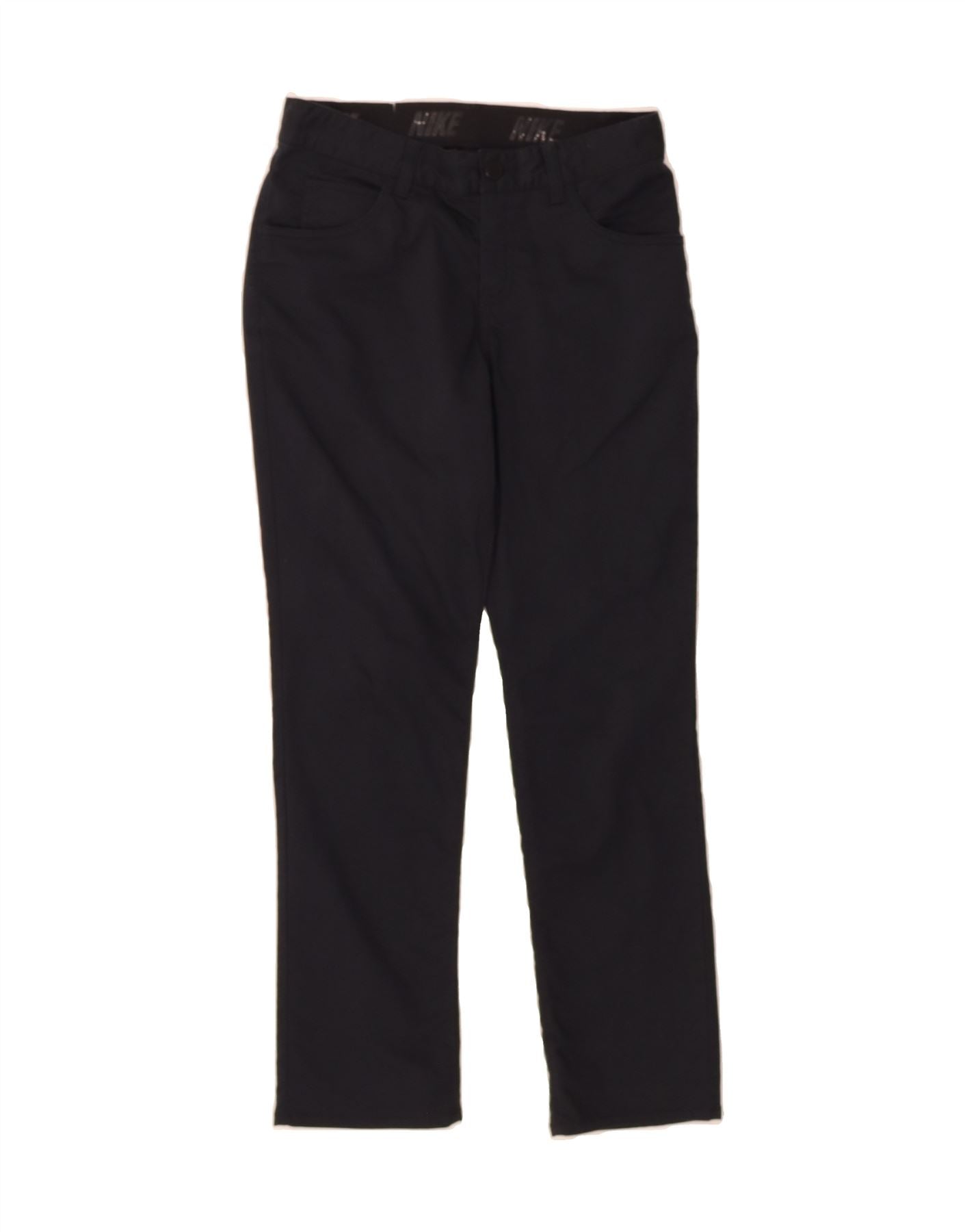 NIKE Boys Dri Fit Casual Trousers 10-11 Years Medium W28 L26 Navy Blue Vintage Nike and Second-Hand Nike from Messina Hembry