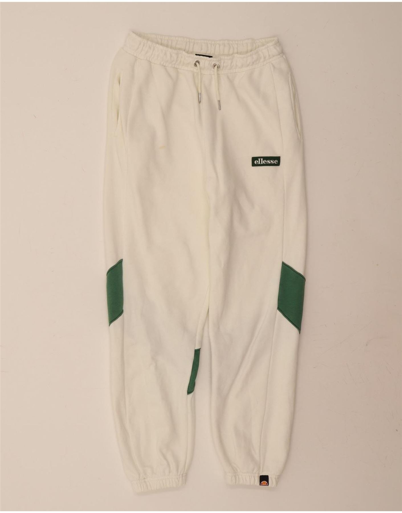 ELLESSE Womens Tracksuit Trousers Joggers UK 10 Small  Off White Vintage Ellesse and Second-Hand Ellesse from Messina Hembry