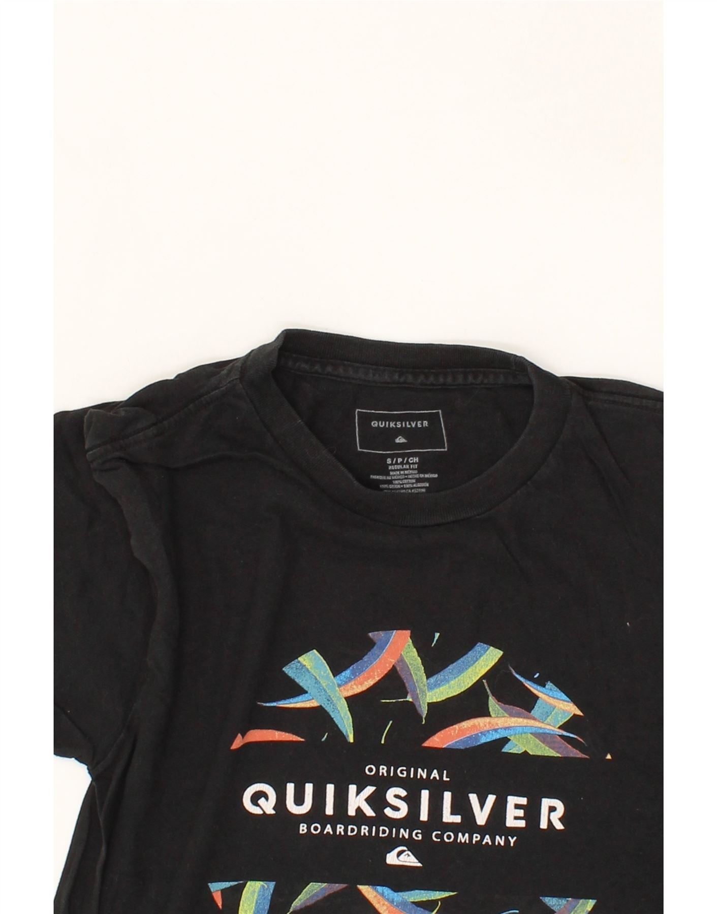 QUIKSILVER Womens Regular Fit Graphic T-Shirt Top UK 10 Small Black Cotton Vintage Quiksilver and Second-Hand Quiksilver from Messina Hembry