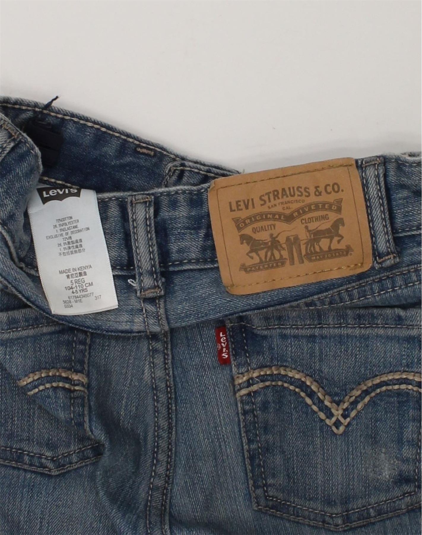 LEVI'S Girls Boyfriend Straight Jeans 4-5 Years W22 L19 Blue Cotton | Vintage Levi's | Thrift | Second-Hand Levi's | Used Clothing | Messina Hembry
