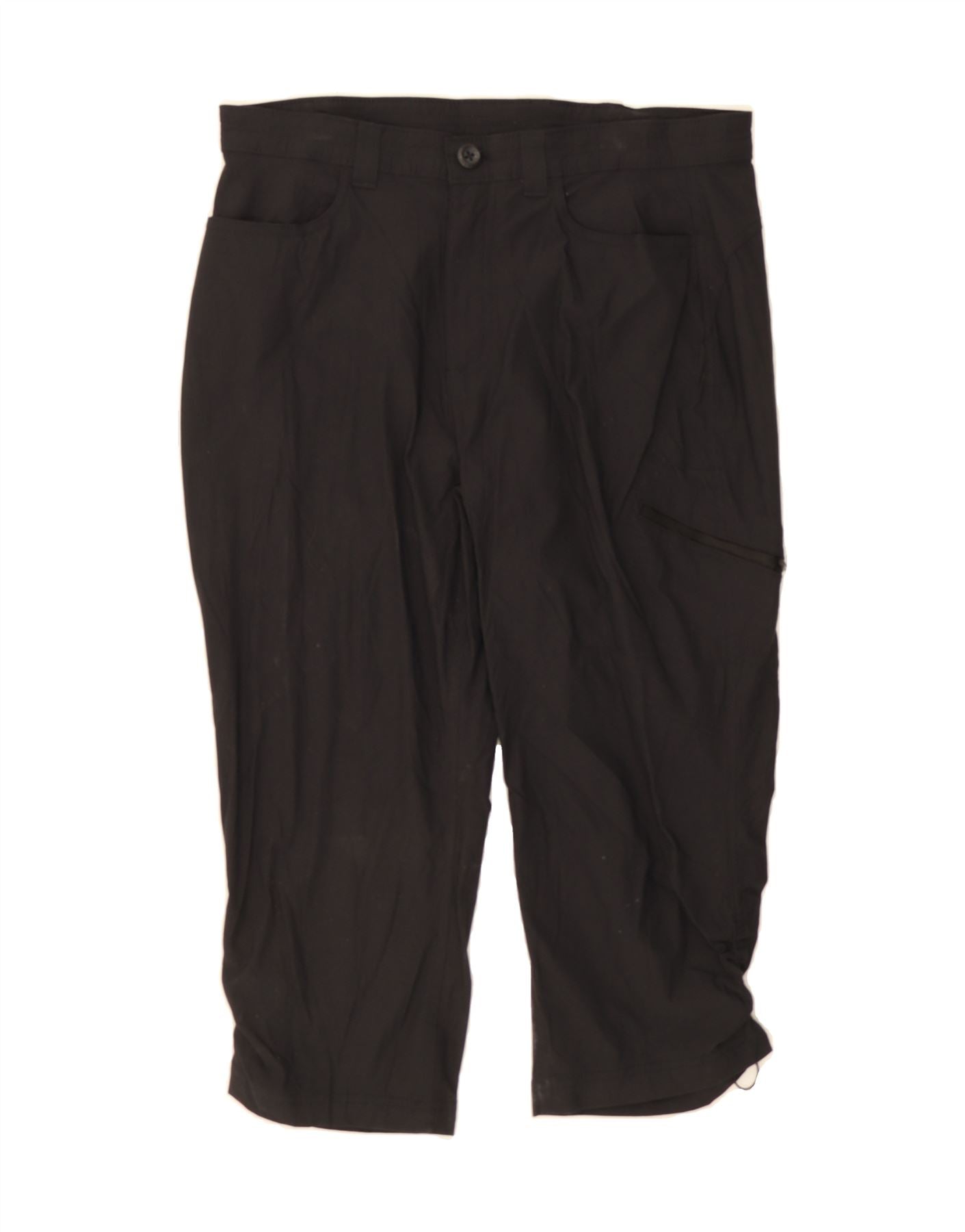 EDDIE BAUER Womens Straight Capri Trousers US 14 XL W34 L20 Black Nylon Vintage Eddie Bauer and Second-Hand Eddie Bauer from Messina Hembry