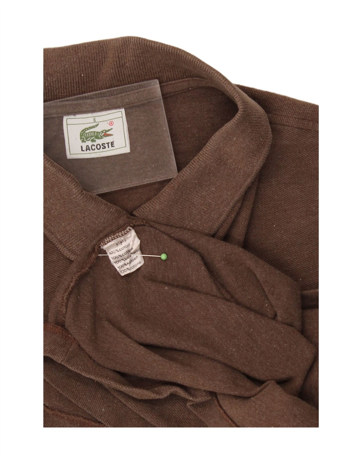 LACOSTE Mens Polo Shirt Size 5 Large Brown Cotton Vintage Lacoste and Second-Hand Lacoste from Messina Hembry