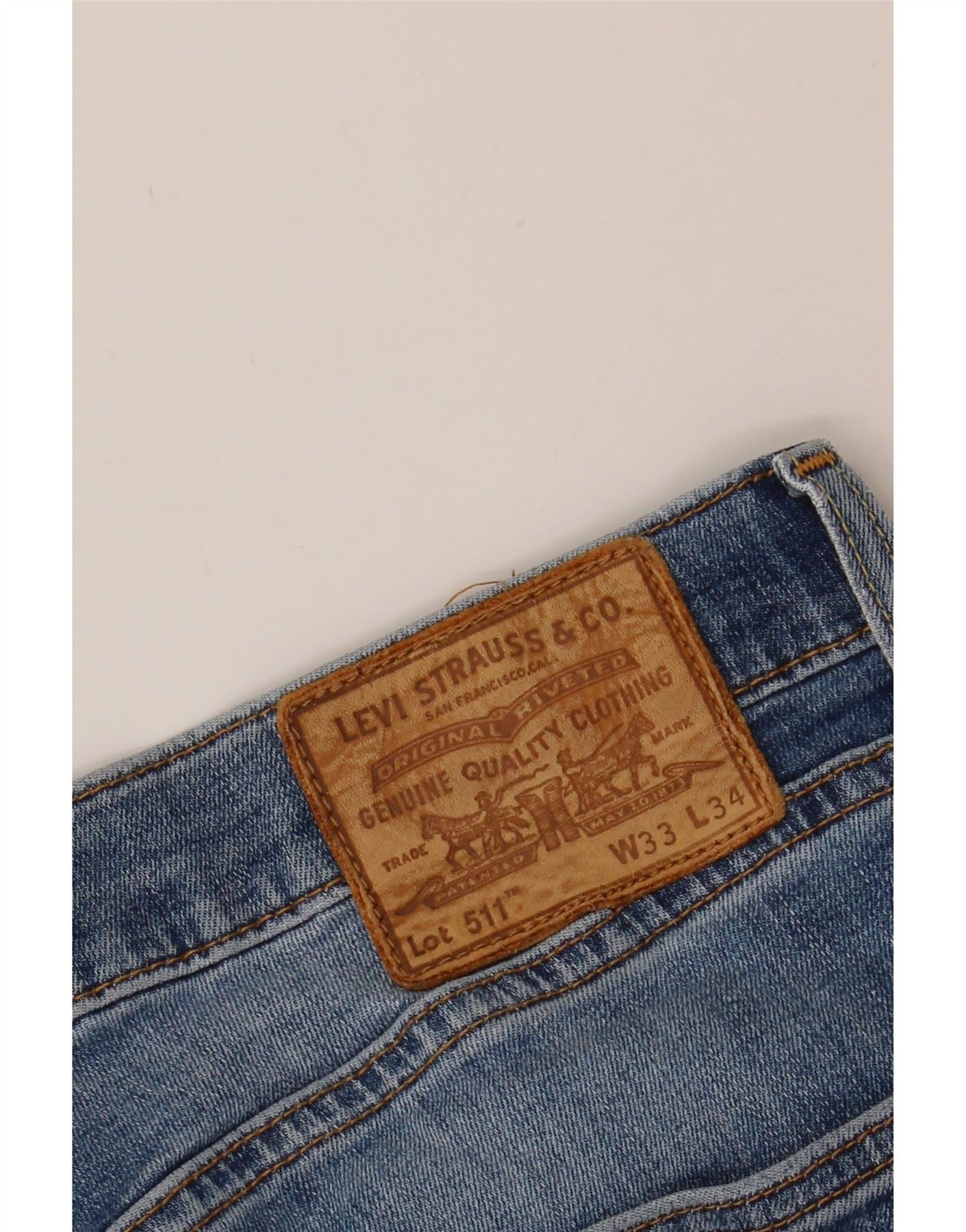LEVI'S Mens 511 Slim Jeans W33 L34 Blue Cotton Vintage Levi's and Second-Hand Levi's from Messina Hembry