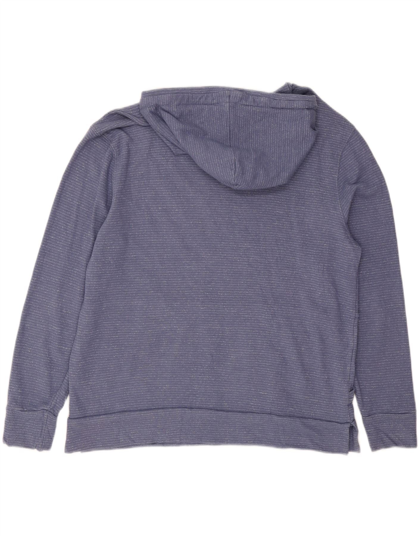 CHAMPION Womens Hoodie Jumper UK 18 XL Blue Pinstripe Cotton Vintage Champion and Second-Hand Champion from Messina Hembry