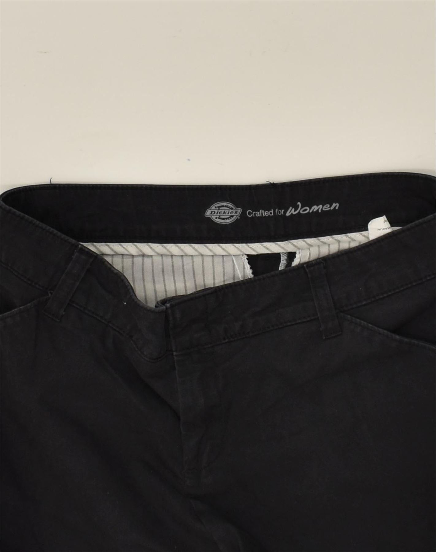 DICKIES Womens Relaxed Fit Casual Trousers US 8 Medium W30 L27 Black | Vintage Dickies | Thrift | Second-Hand Dickies | Used Clothing | Messina Hembry