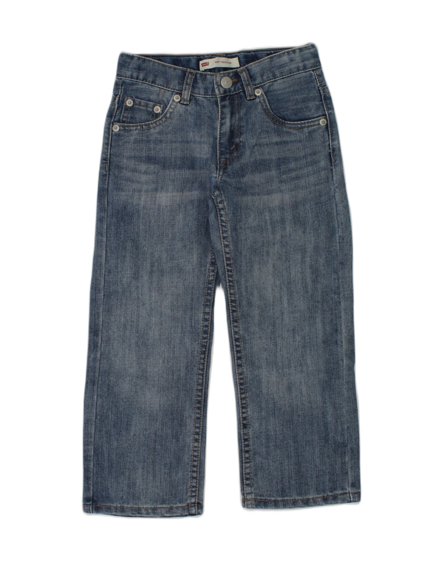 LEVI'S Boys 505 Regular Straight Jeans 4-5 Years W22 L18  Blue Cotton | Vintage Levi's | Thrift | Second-Hand Levi's | Used Clothing | Messina Hembry