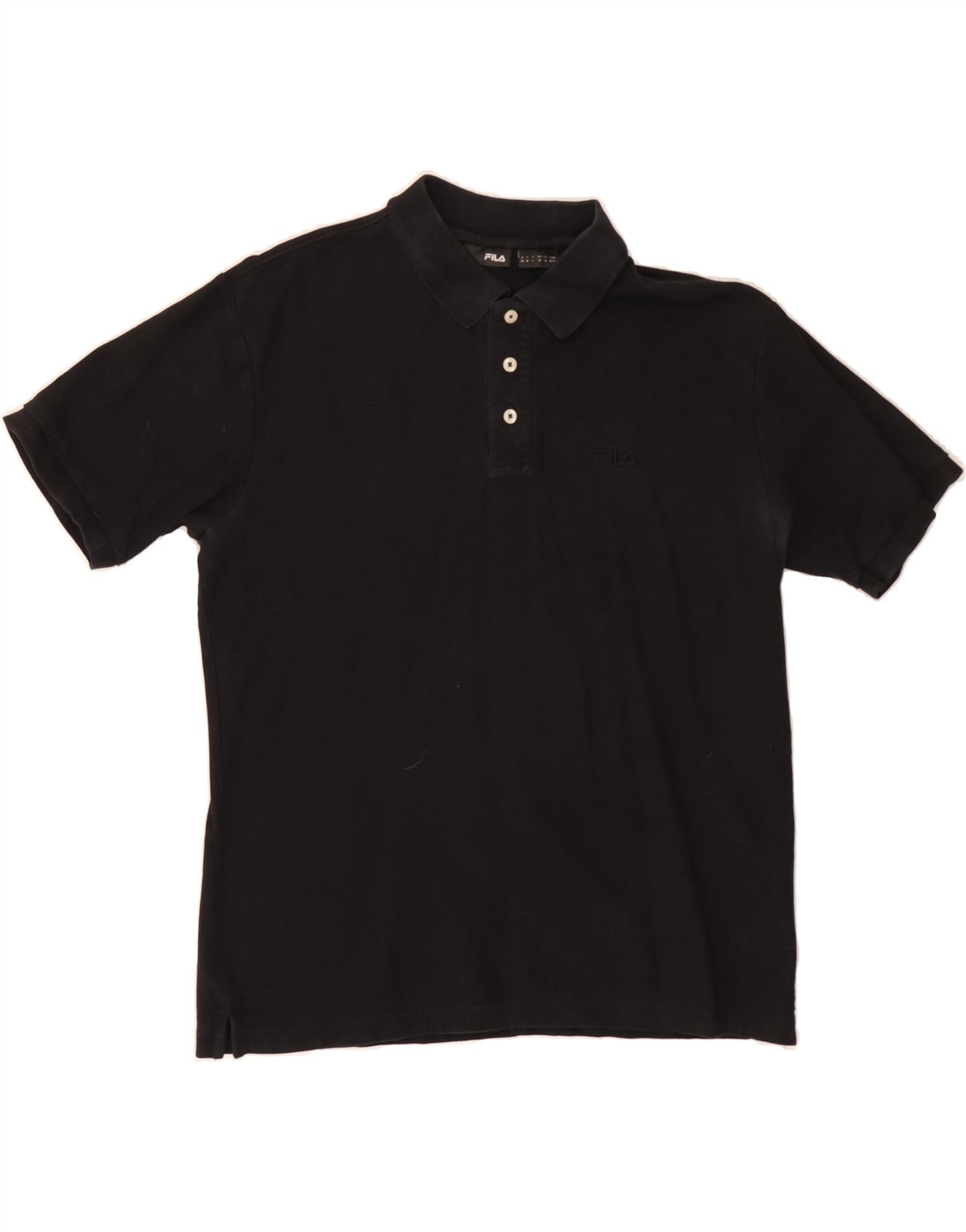 FILA Mens Polo Shirt Medium Black Cotton Vintage Fila and Second-Hand Fila from Messina Hembry