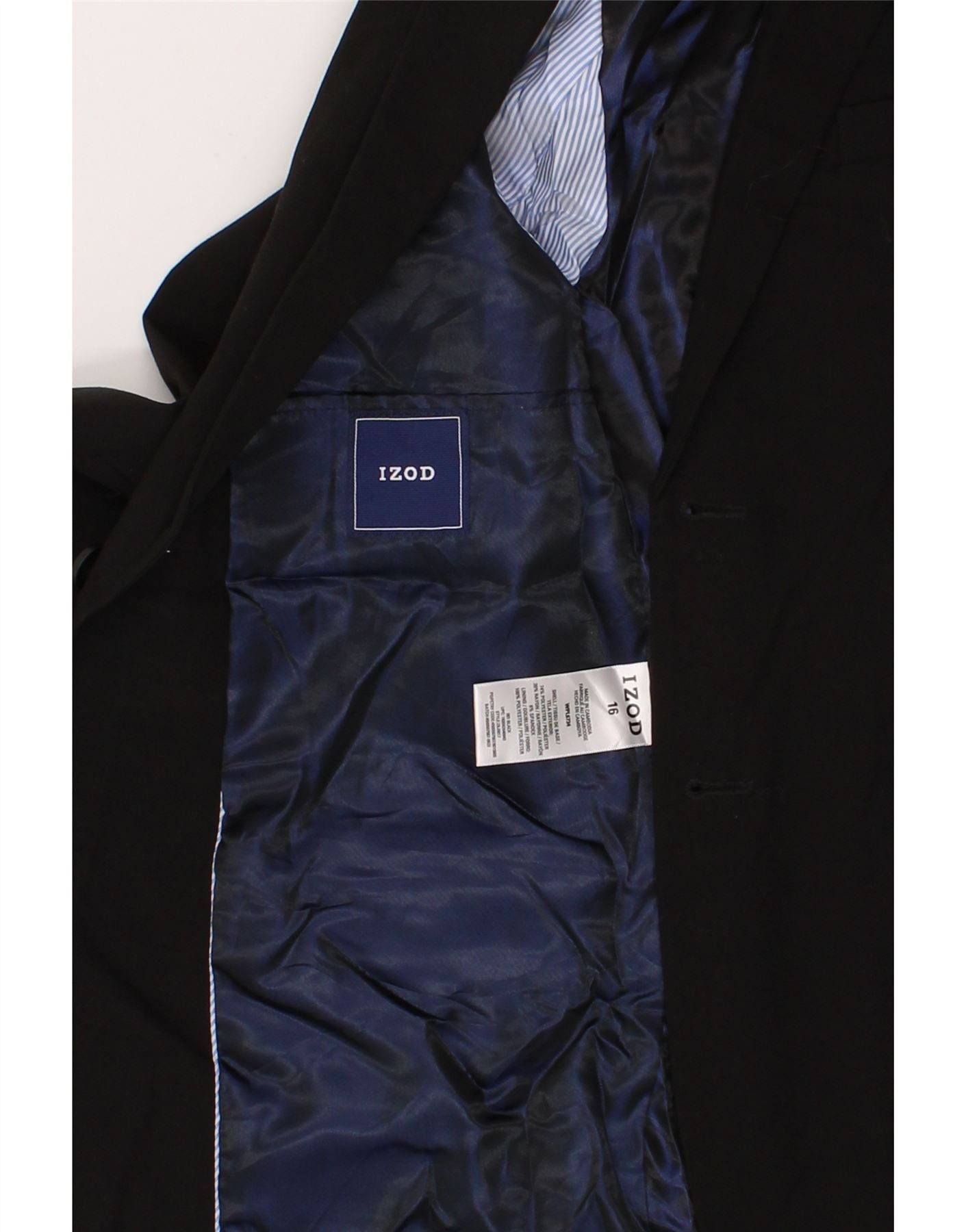 IZOD Boys 2 Button Blazer Jacket 15-16 Years Black Polyester Vintage Izod and Second-Hand Izod from Messina Hembry