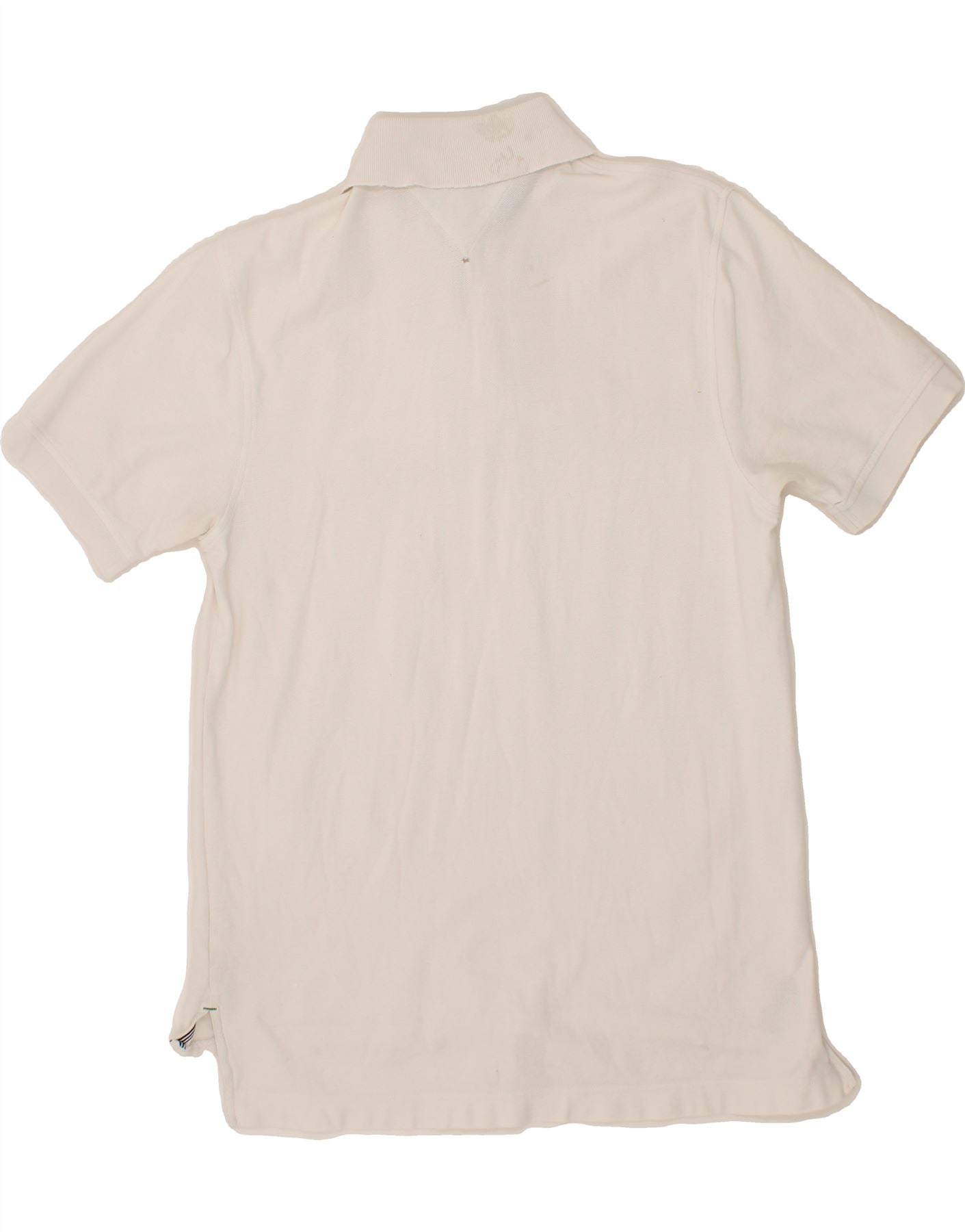 TOMMY HILFIGER Mens Polo Shirt Small White Cotton Vintage Tommy Hilfiger and Second-Hand Tommy Hilfiger from Messina Hembry