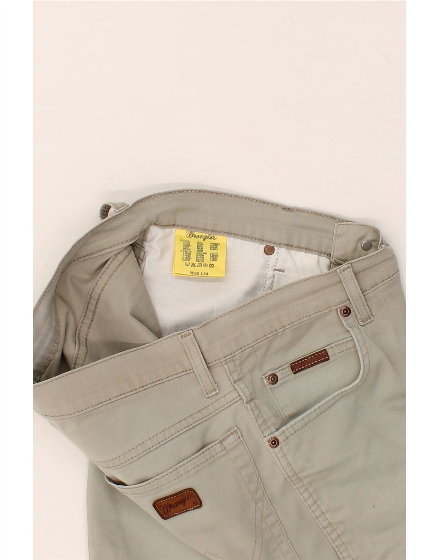 WRANGLER Mens Straight Jeans  W32 L27 Grey Cotton Vintage Wrangler and Second-Hand Wrangler from Messina Hembry