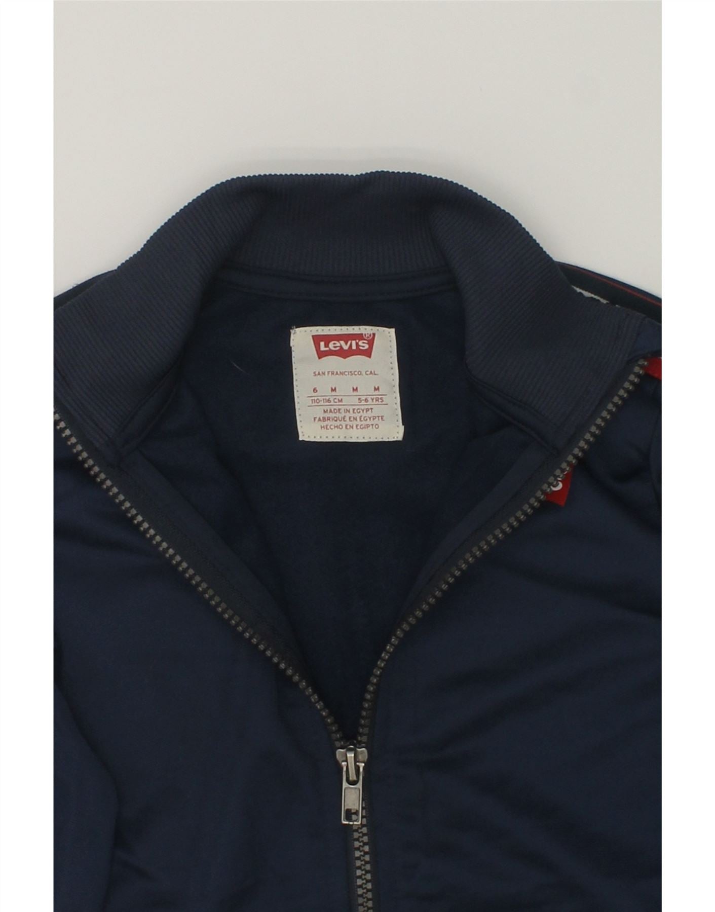 LEVI'S Boys Graphic Tracksuit Top Jacket 5-6 Years Medium Navy Blue | Vintage Levi's | Thrift | Second-Hand Levi's | Used Clothing | Messina Hembry