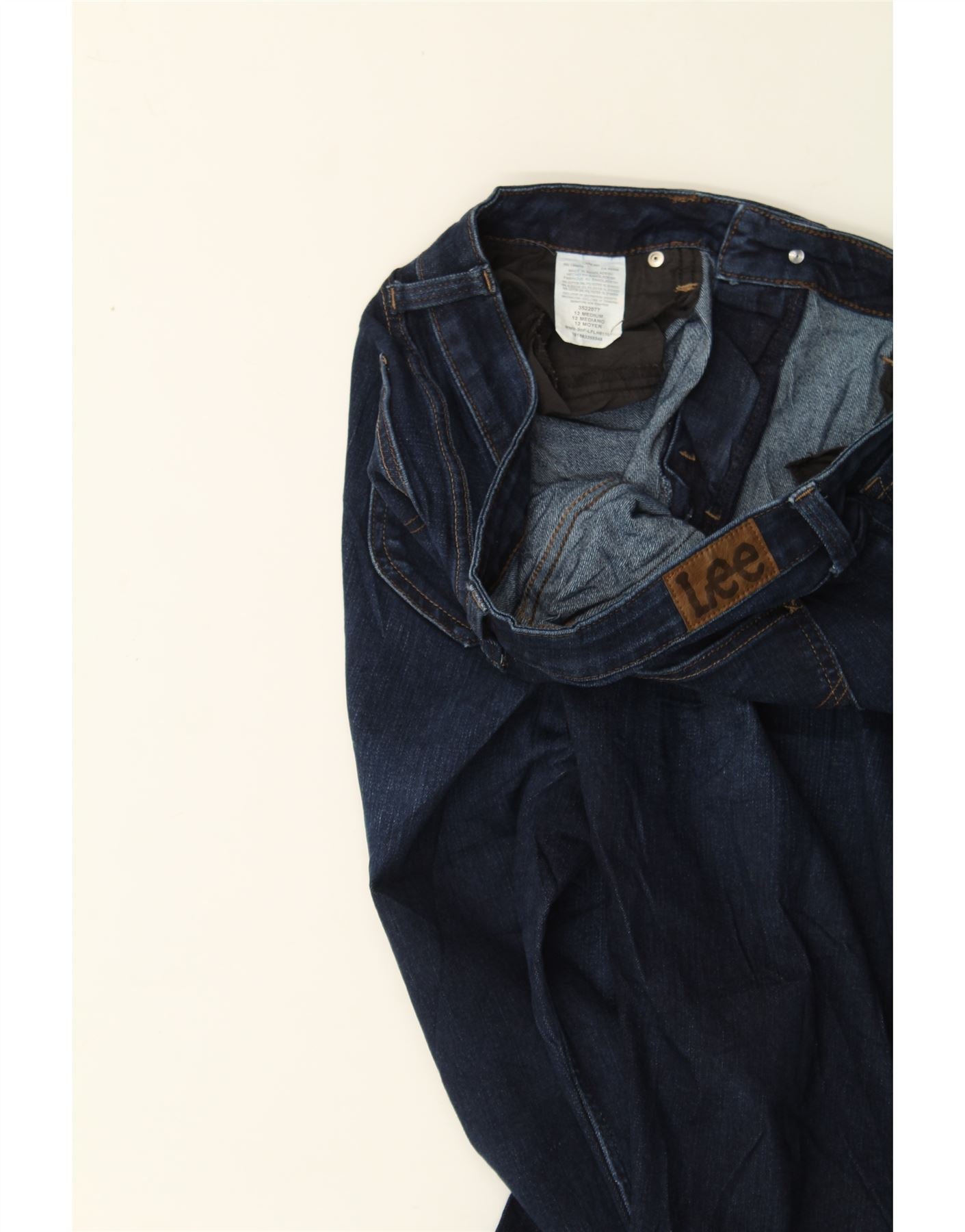 LEE Womens Mid Rise Regular Fit Capri Jeans US 12 Large W34 L20 Blue Vintage Lee and Second-Hand Lee from Messina Hembry