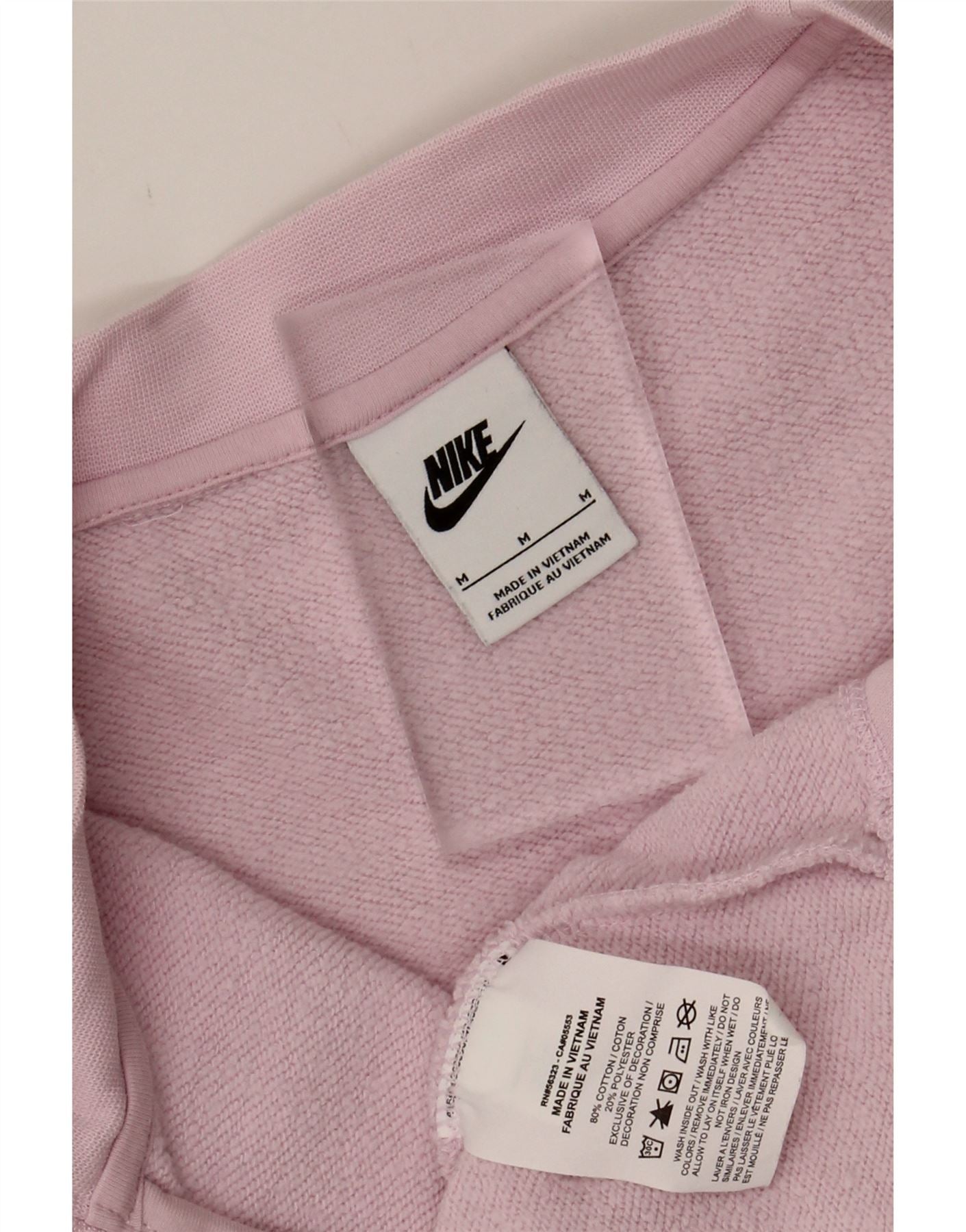 NIKE Womens Oversized Tracksuit Top Jacket UK 14 Medium Pink Cotton Vintage Nike and Second-Hand Nike from Messina Hembry