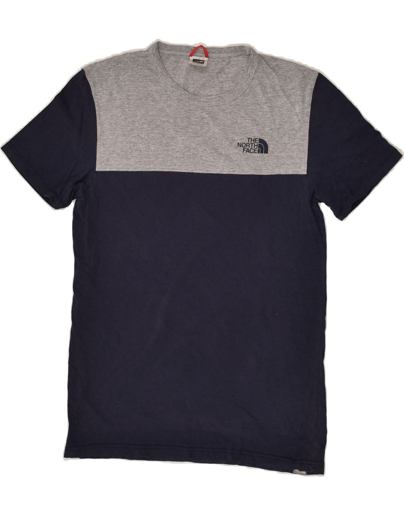 THE NORTH FACE Mens T-Shirt Top Small Navy Blue Colourblock Cotton | Vintage The North Face | Thrift | Second-Hand The North Face | Used Clothing | Messina Hembry 