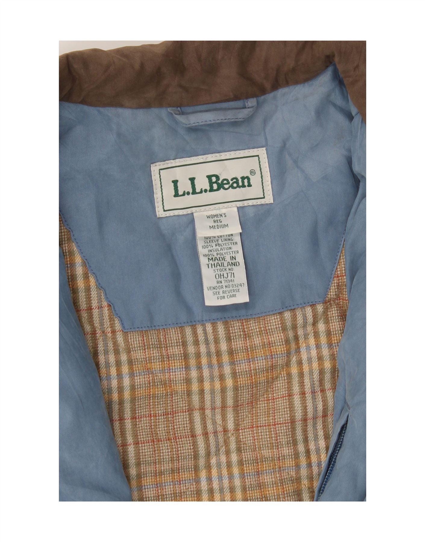 L.L.BEAN Womens Overcoat UK 14 Medium Blue Polyester Vintage L.L.Bean and Second-Hand L.L.Bean from Messina Hembry