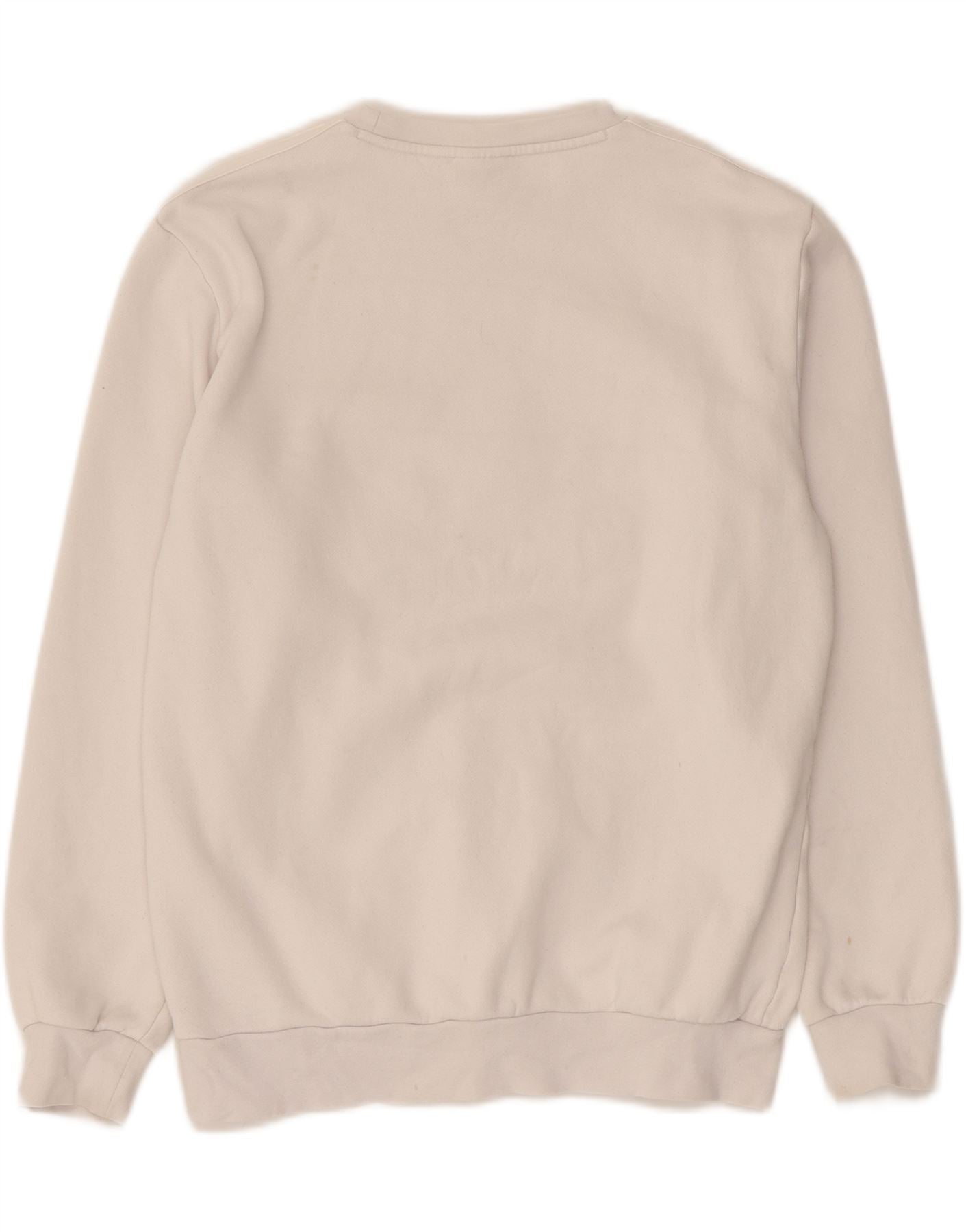 ADIDAS Mens Graphic Sweatshirt Jumper Small White Cotton Vintage Adidas and Second-Hand Adidas from Messina Hembry