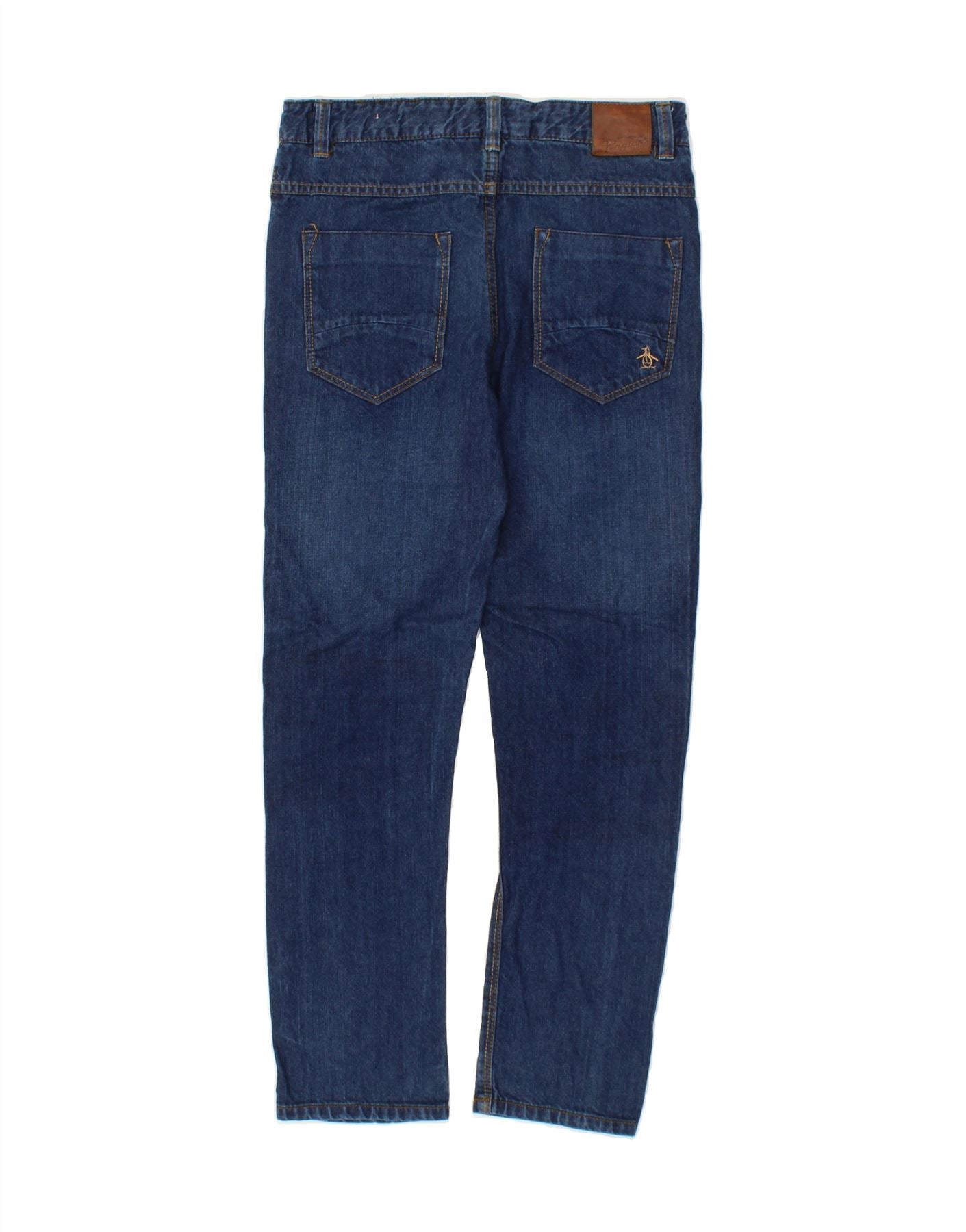 PENGUIN Girls Slim Jeans 10-11 Years W27 L25 Blue Cotton Vintage Penguin and Second-Hand Penguin from Messina Hembry