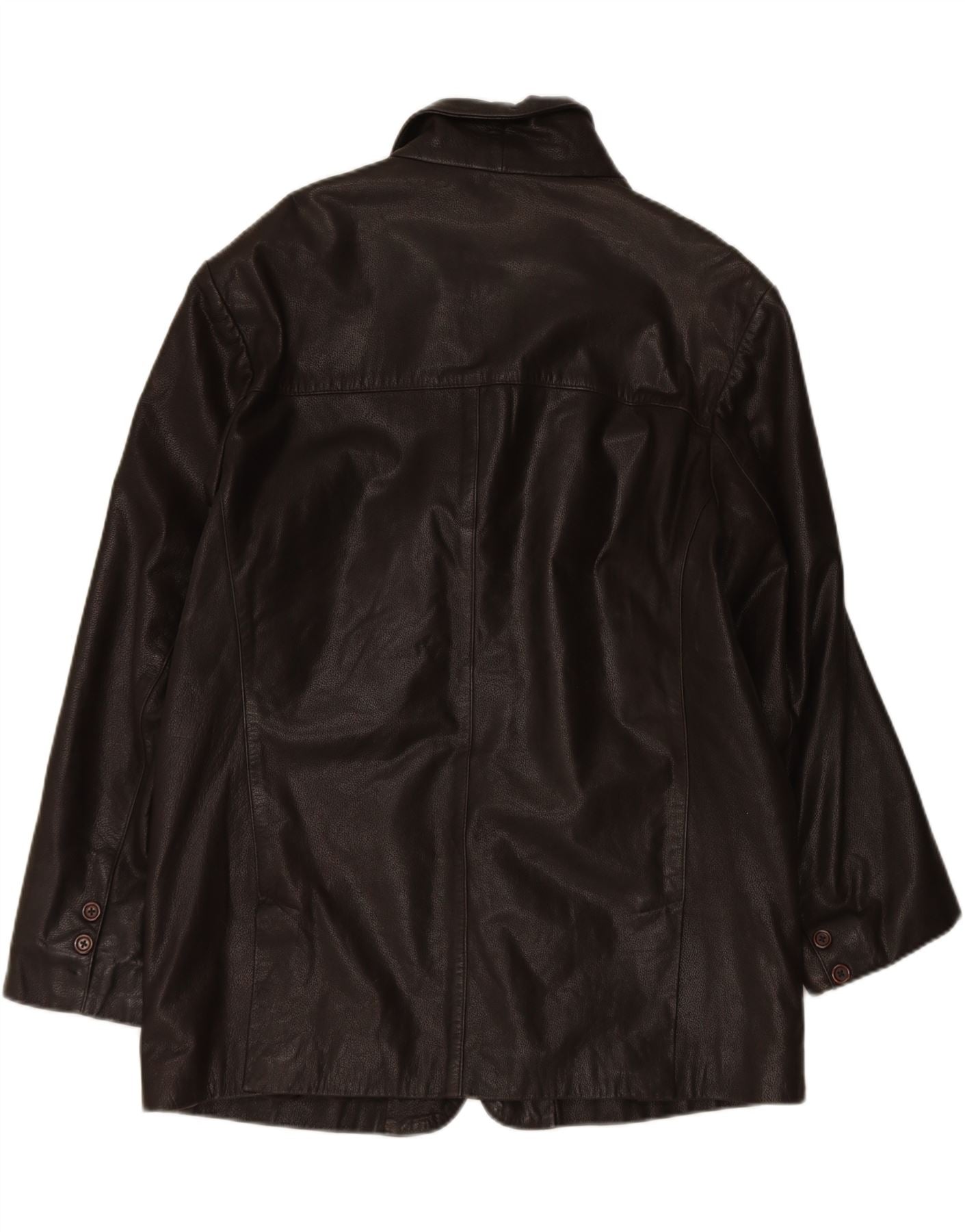 VINTAGE Mens Classic Leather Jacket UK 46 3XL Black Leather Vintage Vintage and Second-Hand Vintage from Messina Hembry