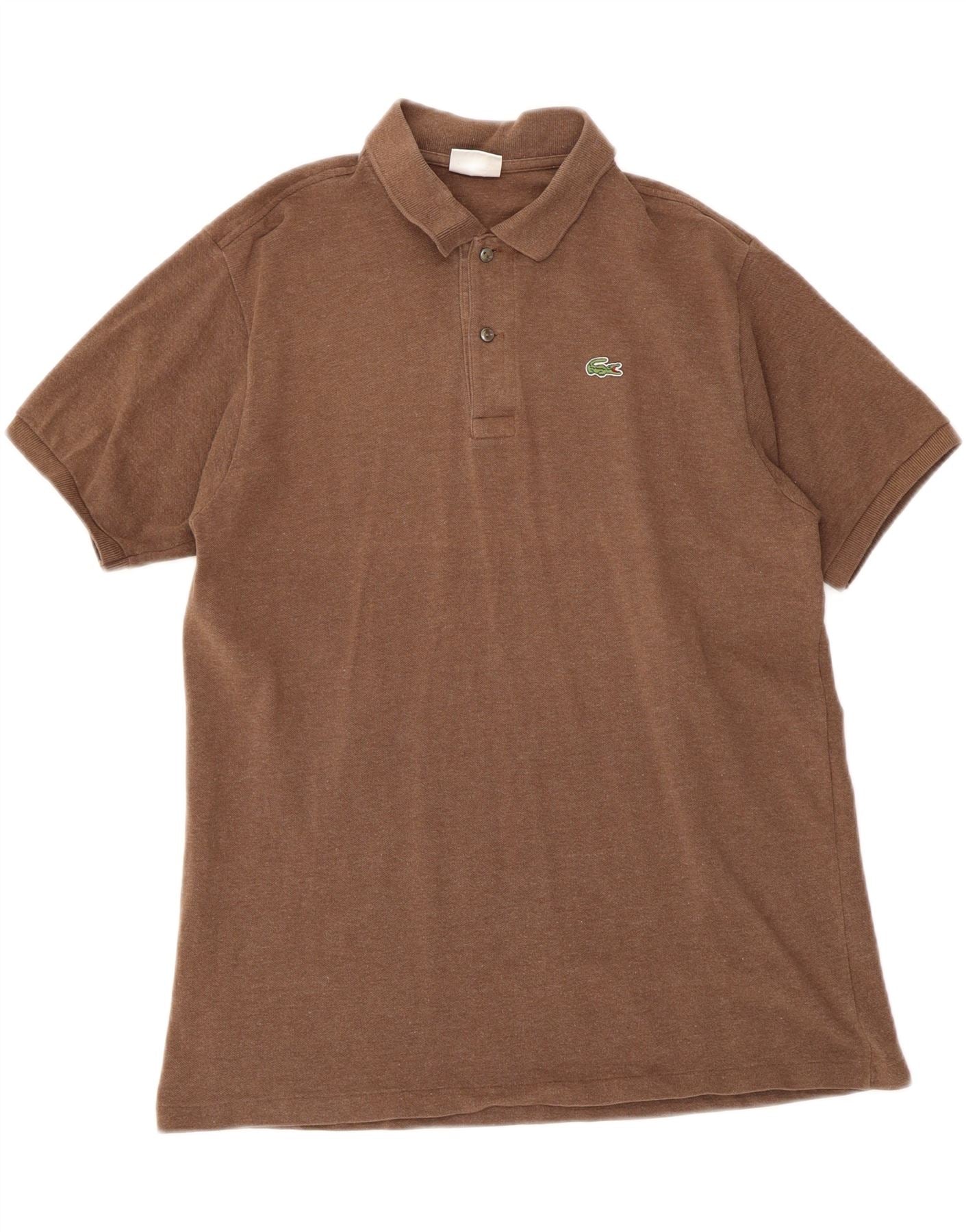 LACOSTE Mens Polo Shirt Size 5 Large Brown Cotton Vintage Lacoste and Second-Hand Lacoste from Messina Hembry