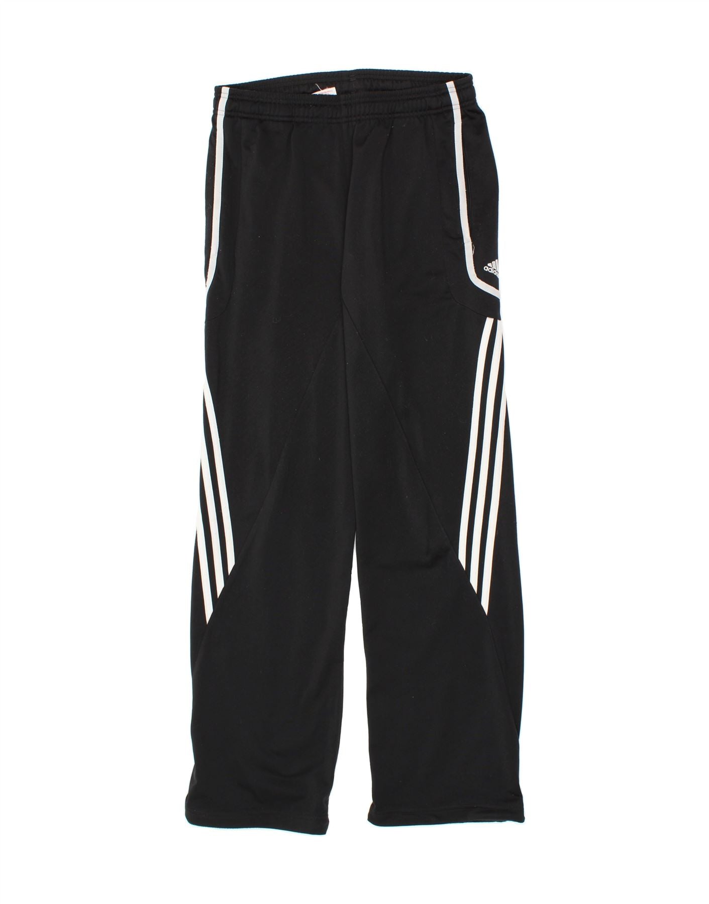 ADIDAS Boys Tracksuit Trousers 15-16 Years  Black Polyester Vintage Adidas and Second-Hand Adidas from Messina Hembry