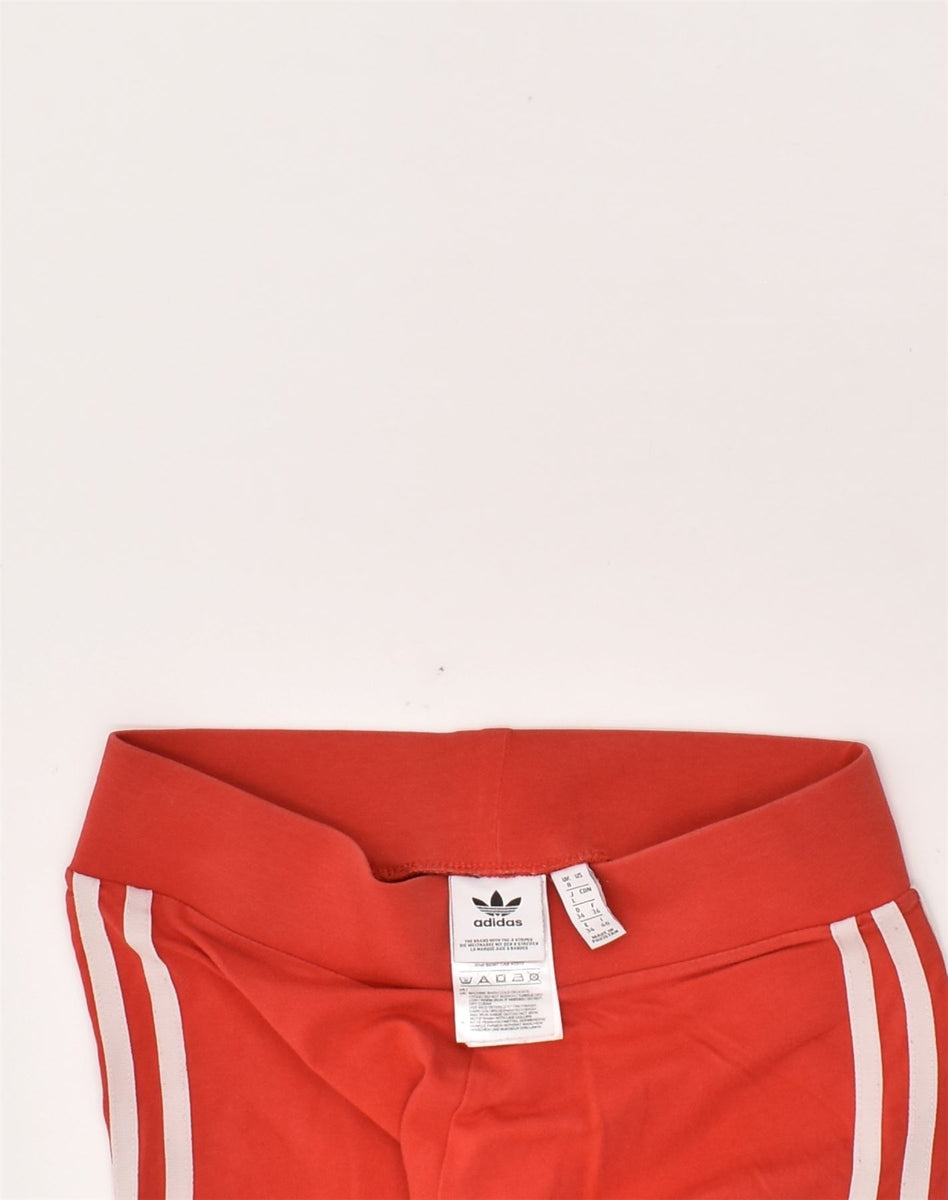 ADIDAS Womens Leggings UK 8 Small Red Cotton