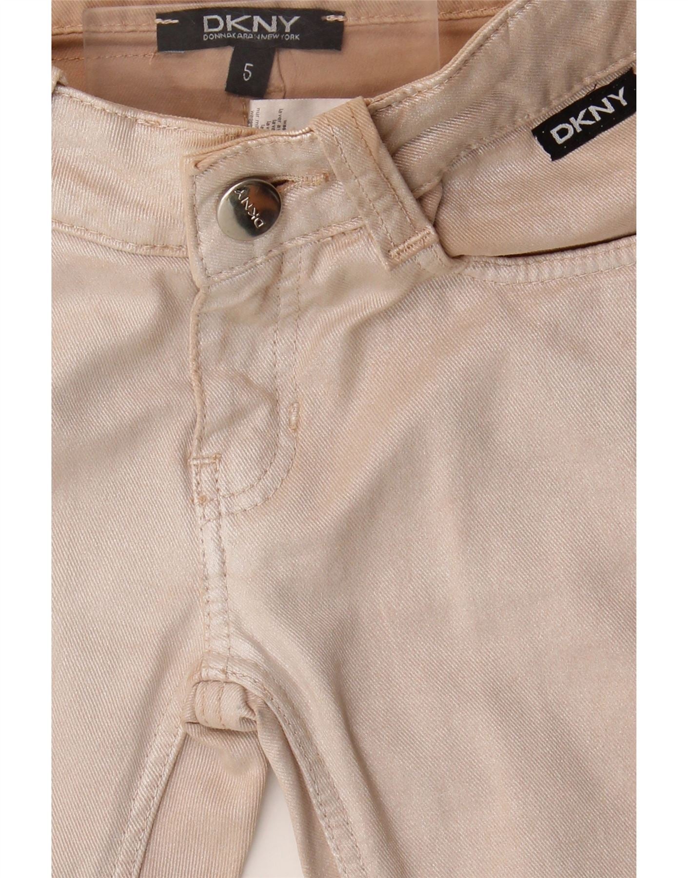 DKNY Girls Straight Jeans 4-5 Years W20 L16 Beige Vintage Dkny and Second-Hand Dkny from Messina Hembry