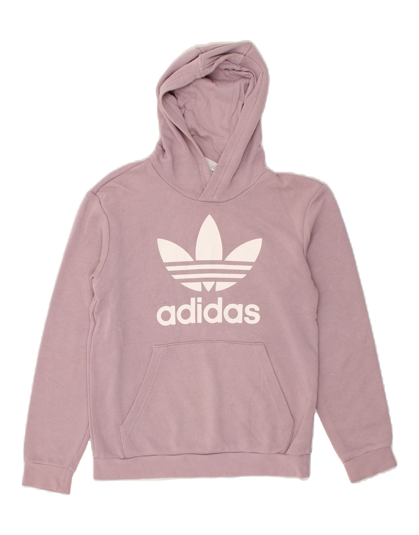 ADIDAS Girls Graphic Hoodie Jumper 11-12 Years Purple Cotton Vintage Adidas and Second-Hand Adidas from Messina Hembry