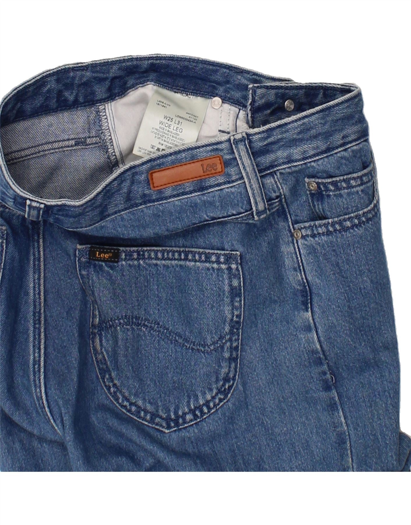 LEE Womens Wide Leg Jeans W25 L26 Blue Cotton Vintage Lee and Second-Hand Lee from Messina Hembry