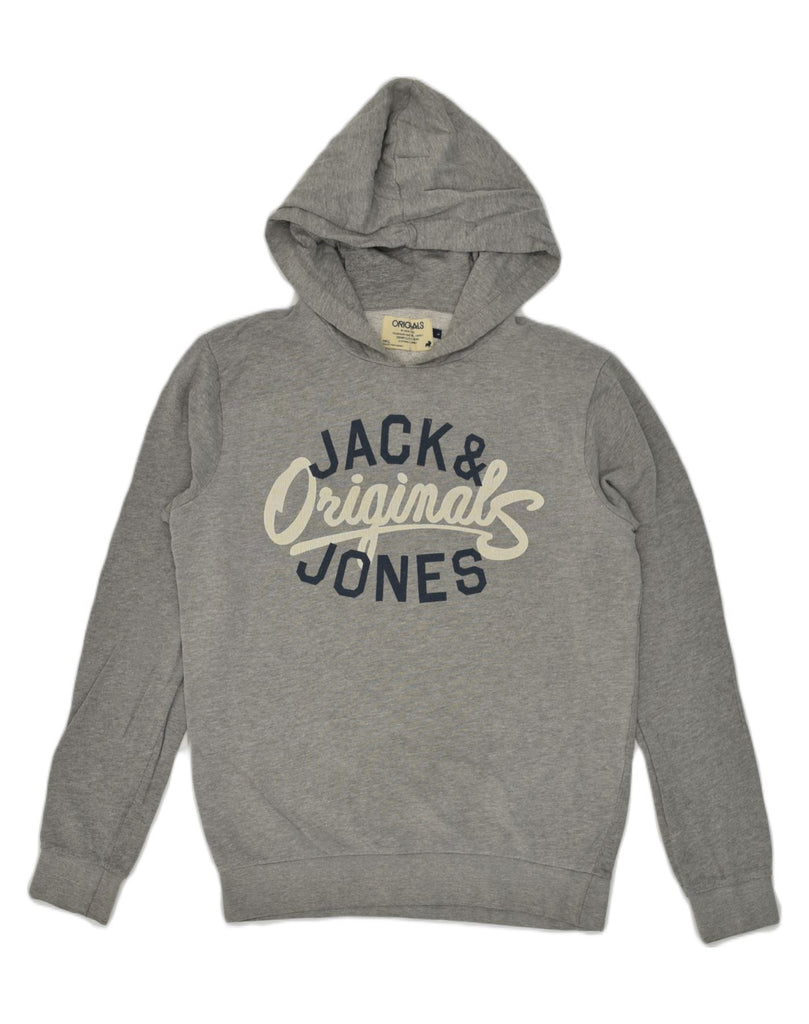 JACK & JONES Mens Graphic Hoodie Jumper Large Grey Cotton | Vintage Jack & Jones | Thrift | Second-Hand Jack & Jones | Used Clothing | Messina Hembry 