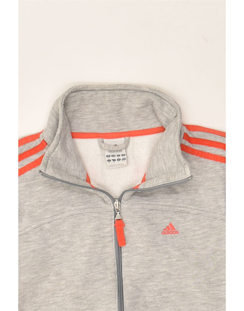 ADIDAS Womens Graphic Tracksuit Top Jacket UK 10 Small Grey Cotton | Vintage Adidas | Thrift | Second-Hand Adidas | Used Clothing | Messina Hembry 
