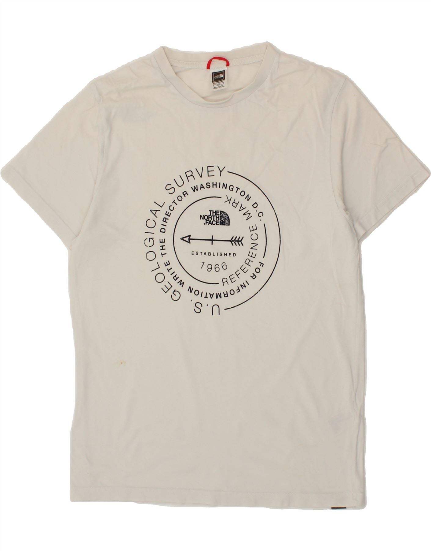 THE NORTH FACE Mens Graphic T-Shirt Top Small White Cotton Vintage The North Face and Second-Hand The North Face from Messina Hembry