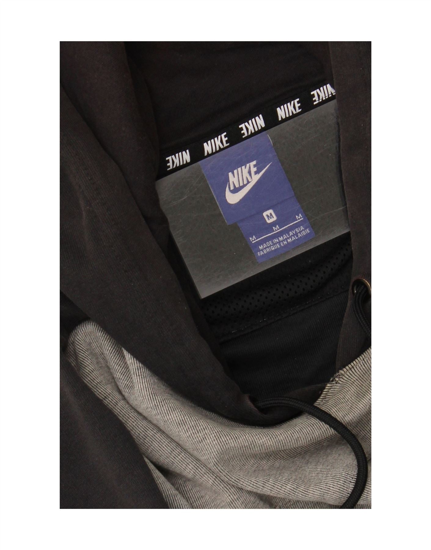 NIKE Mens Hoodie Jumper Medium Grey Colourblock Cotton Vintage Nike and Second-Hand Nike from Messina Hembry