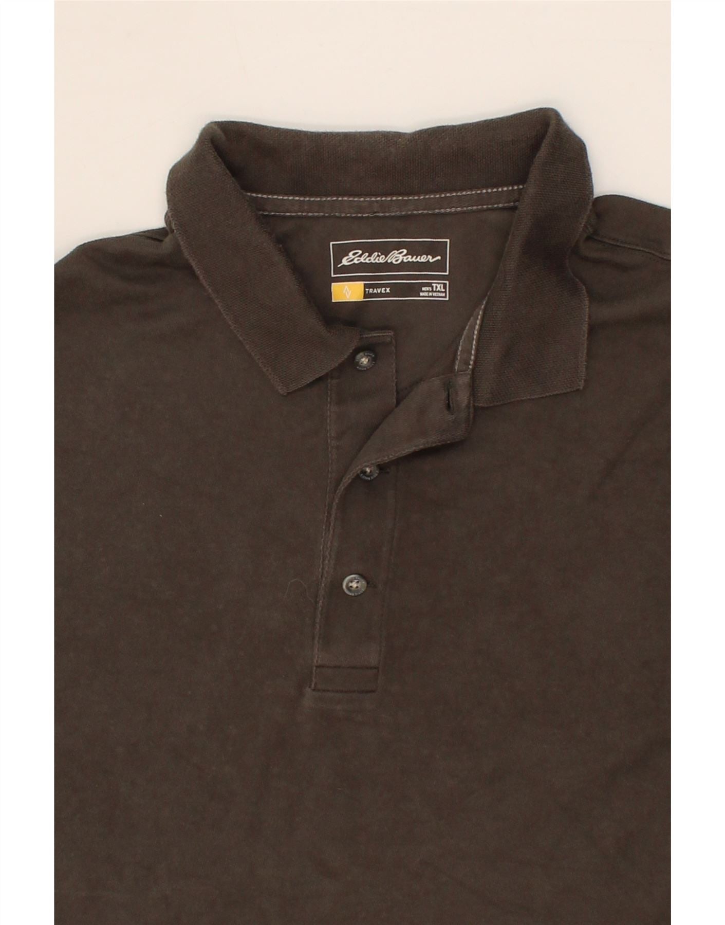 EDDIE BAUER Mens Polo Shirt XL Grey Cotton Vintage Eddie Bauer and Second-Hand Eddie Bauer from Messina Hembry