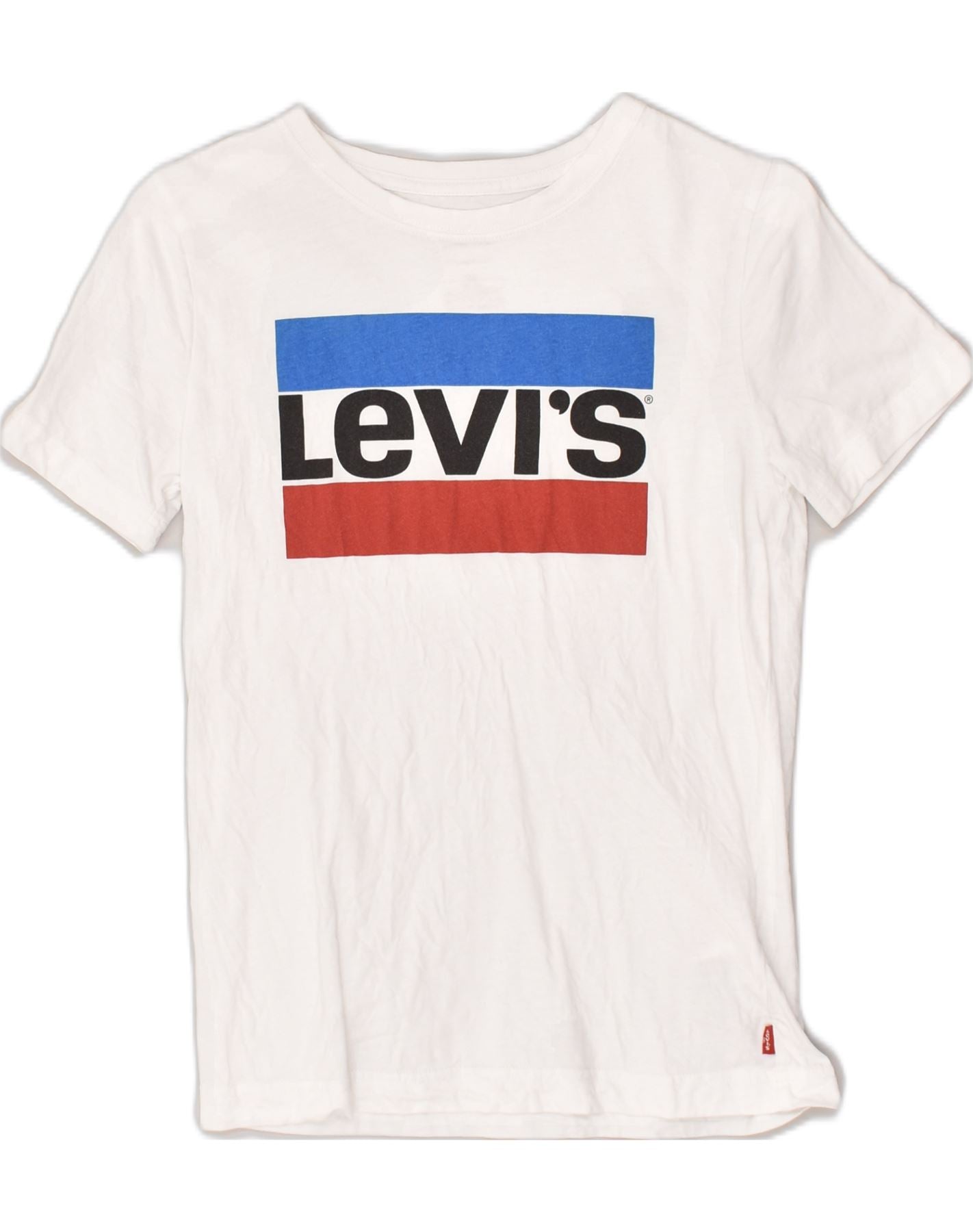 LEVI'S Boys Graphic Vest Top 11-12 Years Off White Cotton | Vintage Levi's | Thrift | Second-Hand Levi's | Used Clothing | Messina Hembry