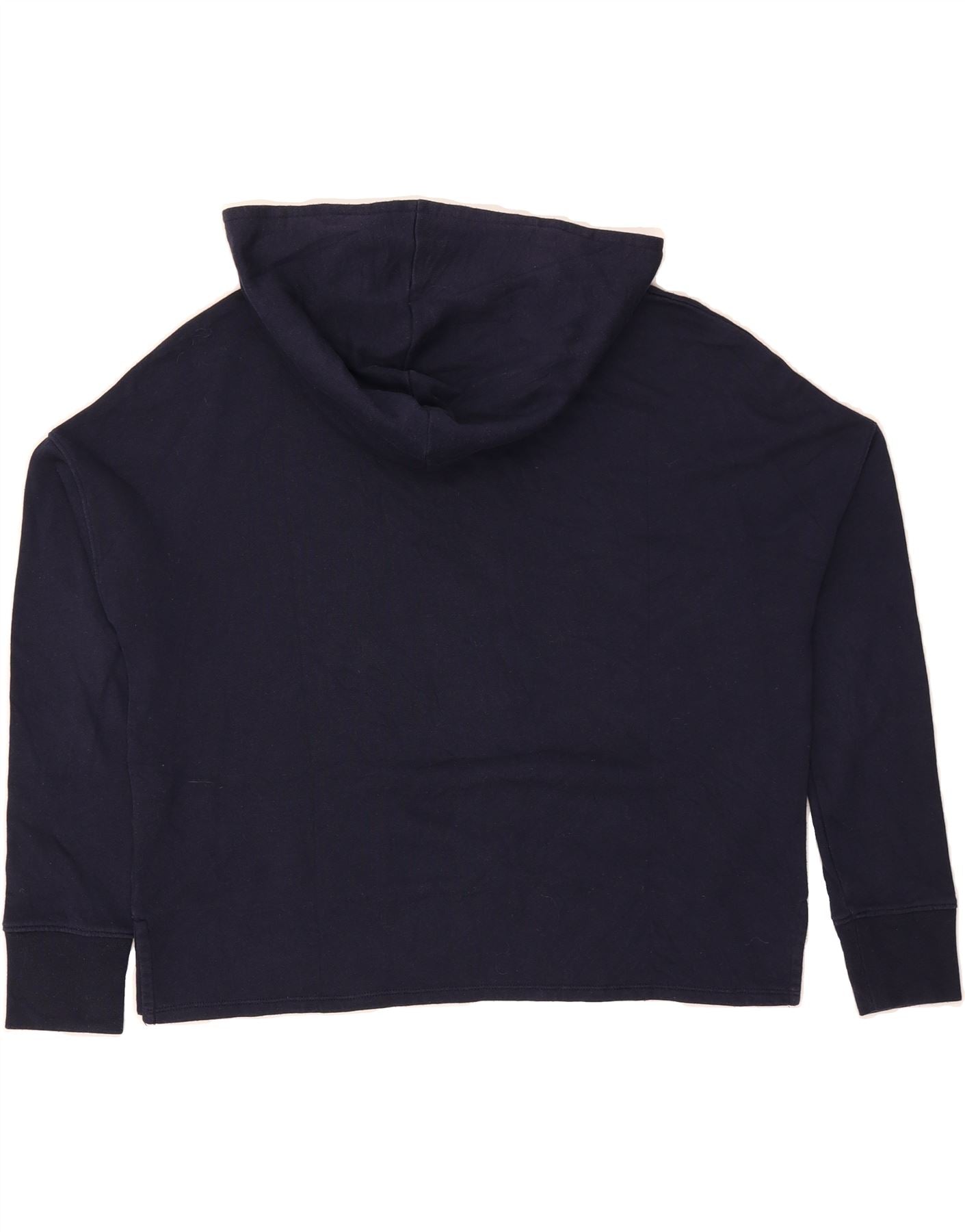 GAP Womens Oversized Graphic Hoodie Jumper UK 6 XS Navy Blue Cotton Vintage Gap and Second-Hand Gap from Messina Hembry