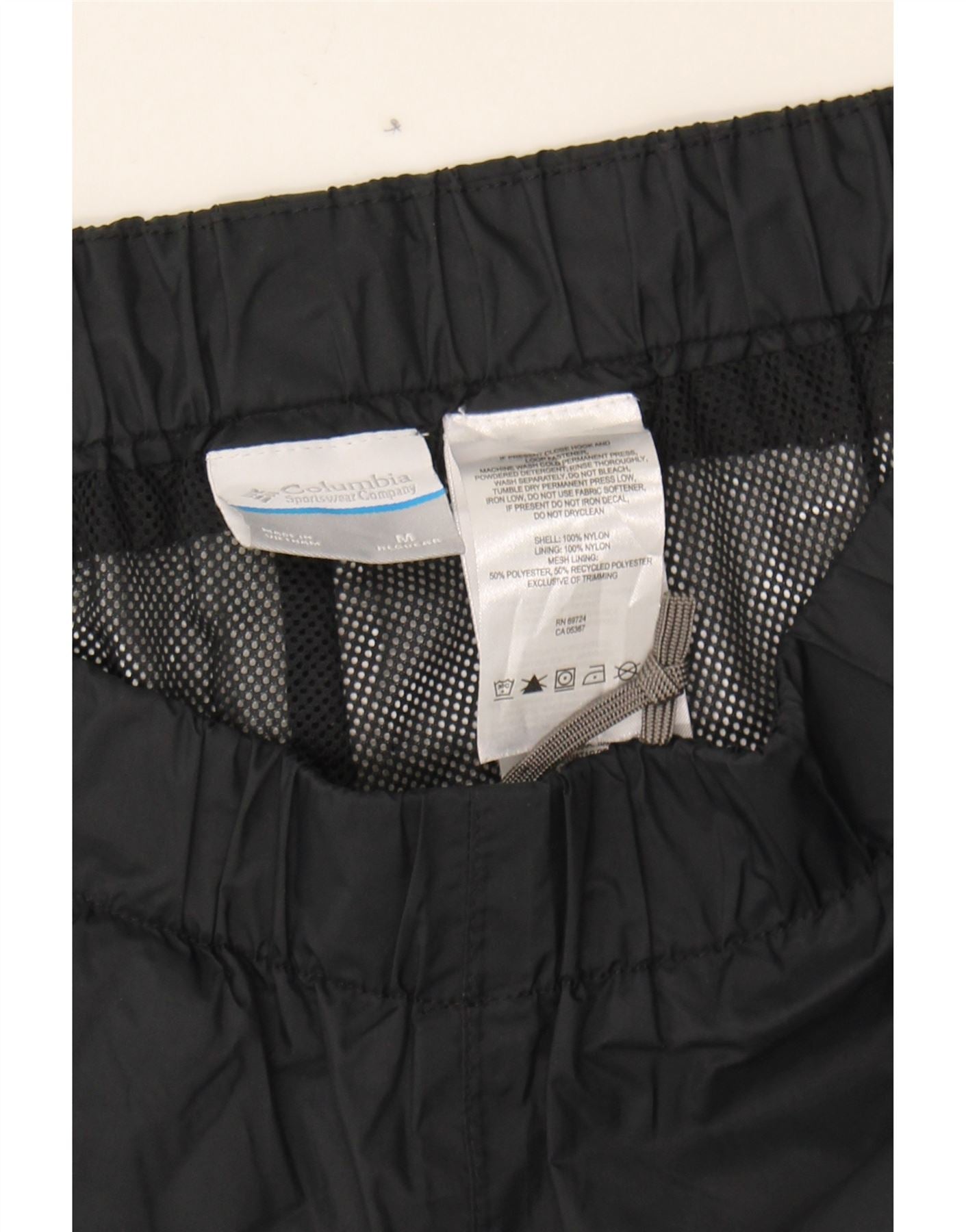 COLUMBIA Mens Tracksuit Trousers Medium  Black Nylon Vintage Columbia and Second-Hand Columbia from Messina Hembry